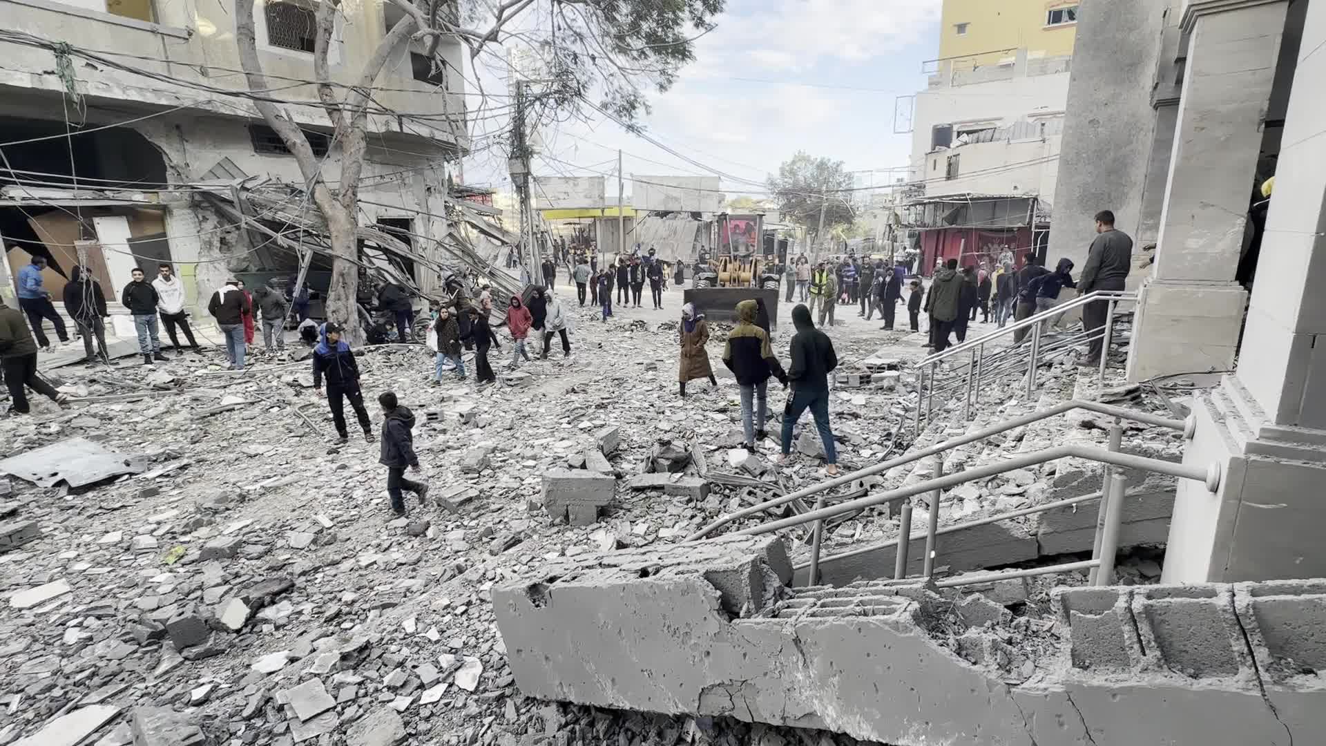 Aftermath of Israeli Airstrike in Gaza, Palestine