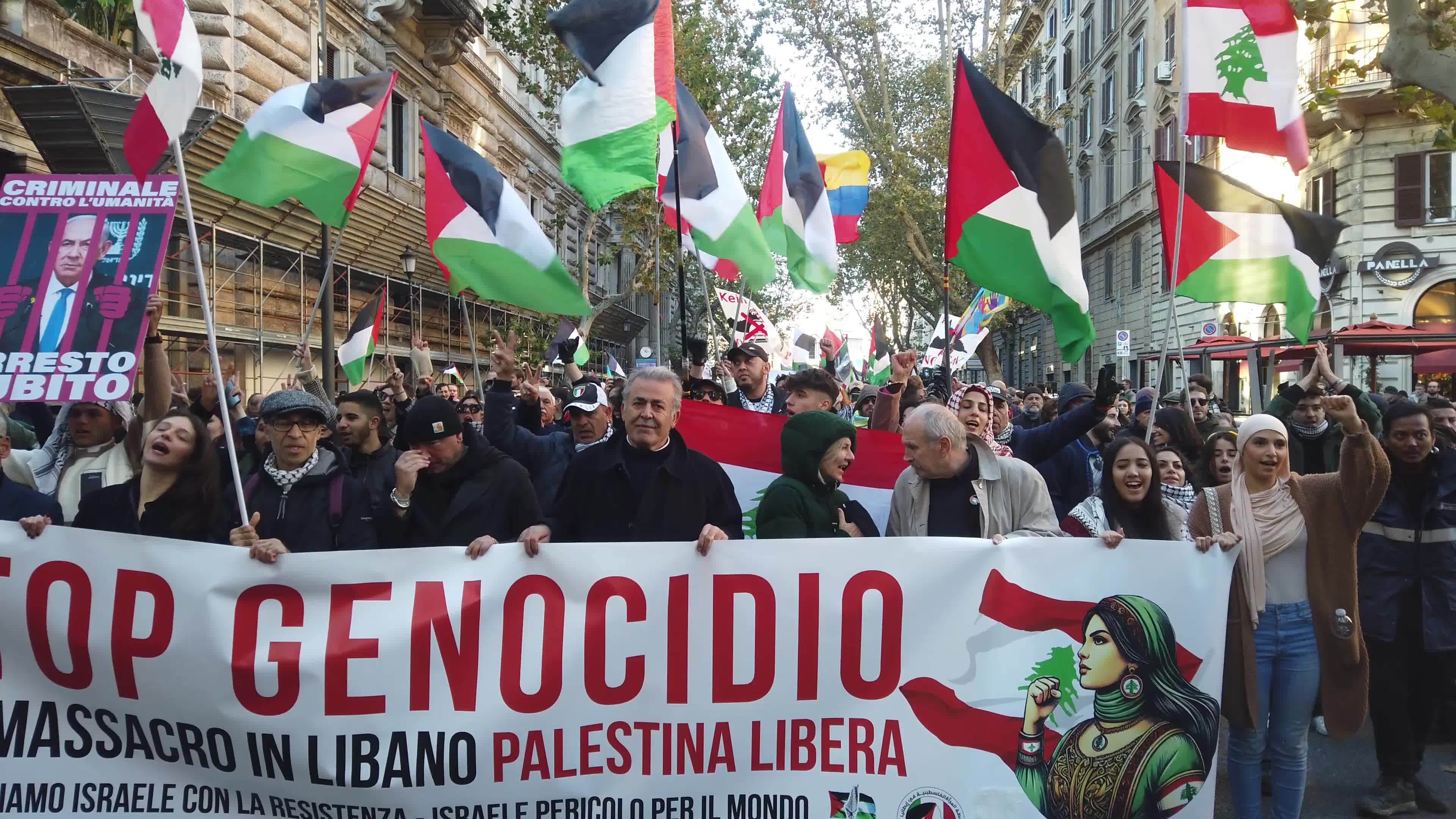 National Pro Palestine Rally in Rome, Italy