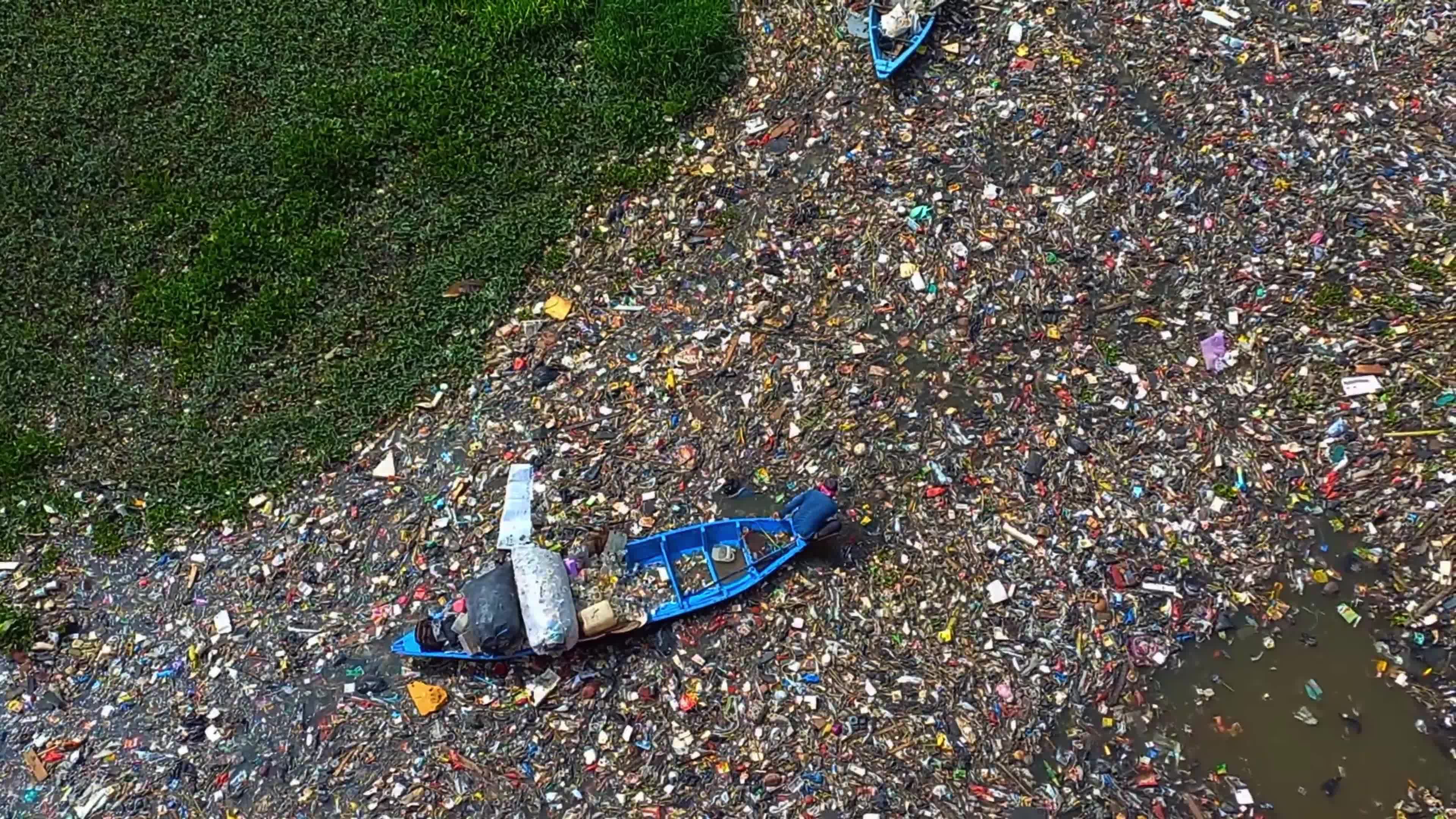 Plastic Waste In Polluted Citarum River West Java