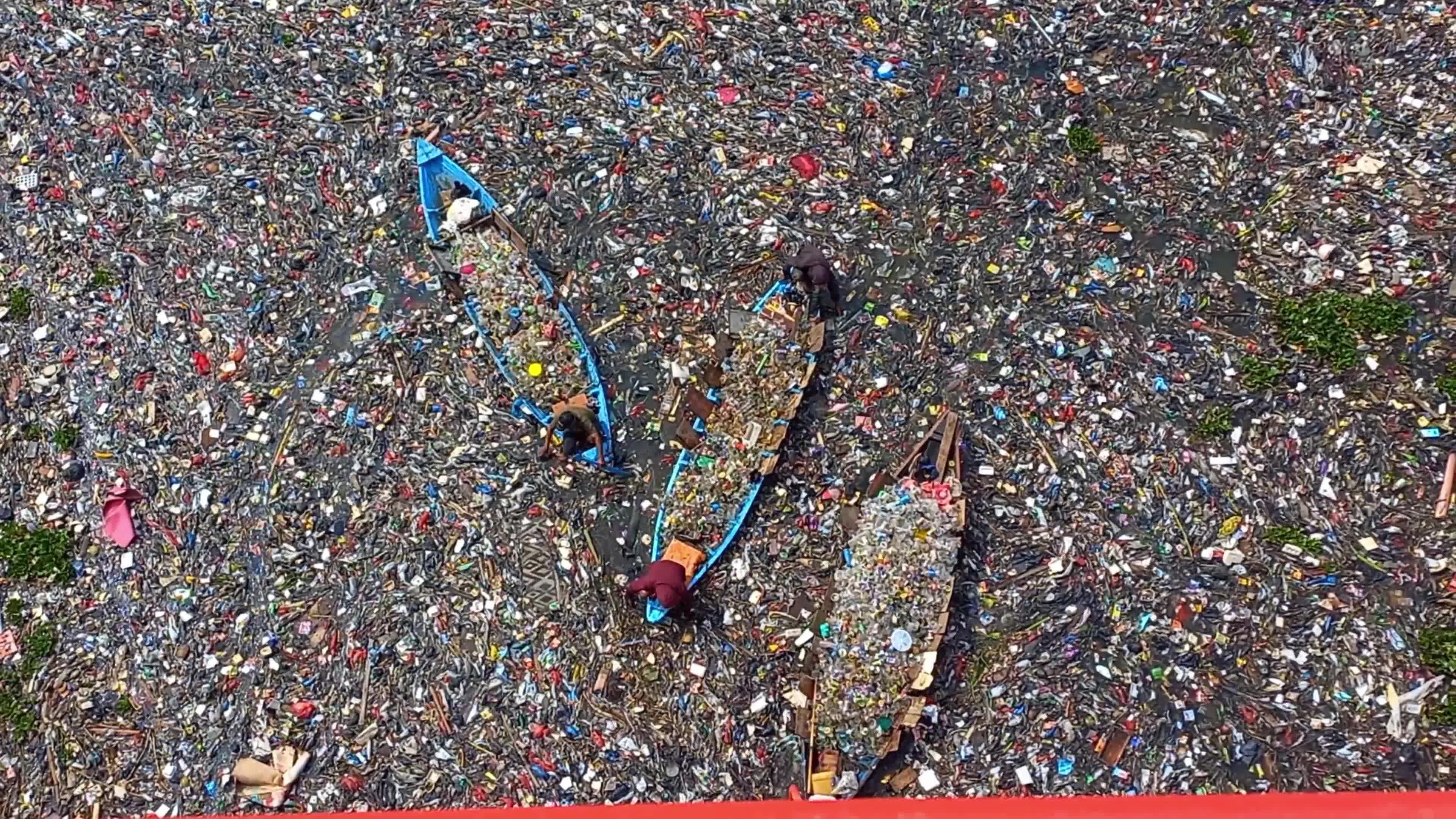 Plastic Waste In Polluted Citarum River West Java