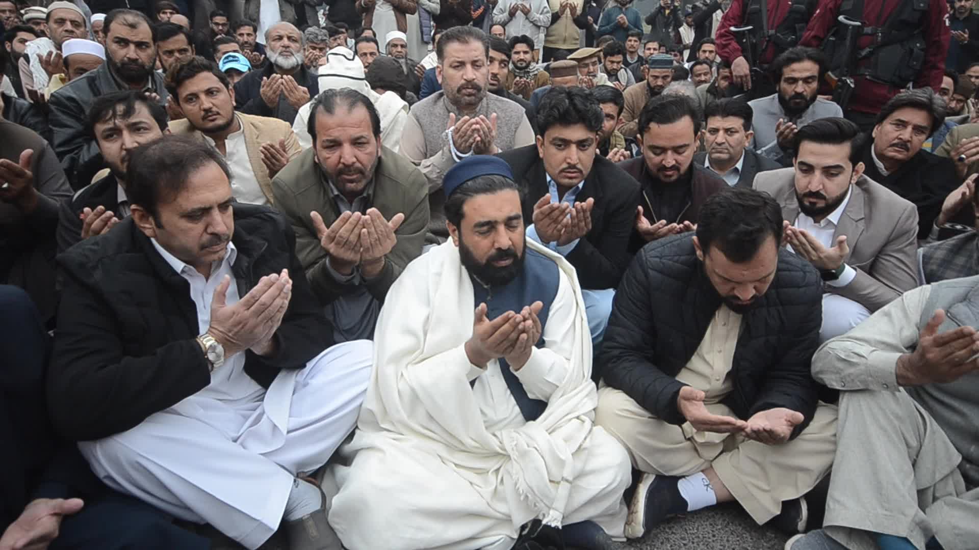 PTI party supporters hold funeral prayer for party workers allegedly killed during protest 