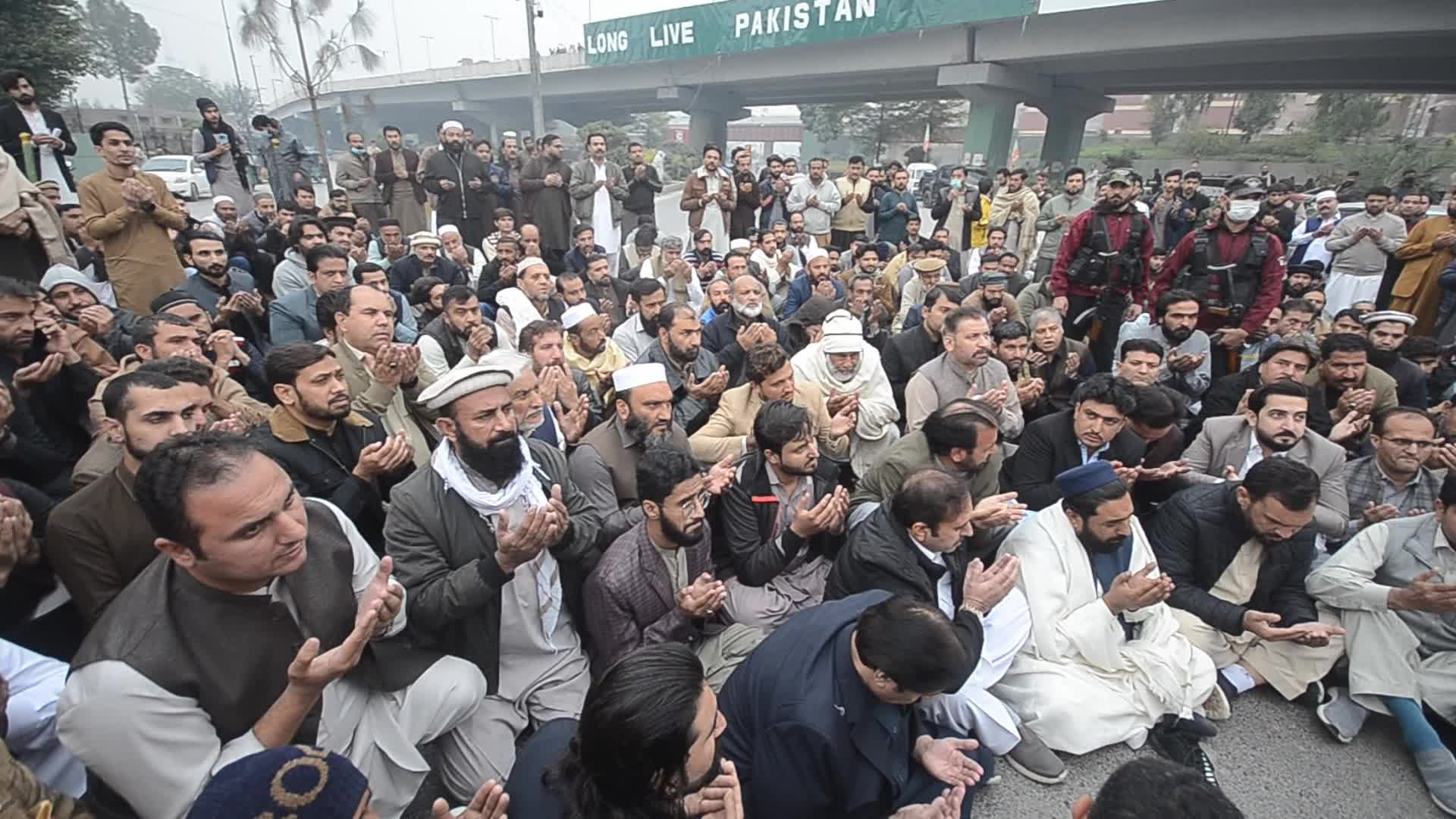 PTI party supporters hold funeral prayer for party workers allegedly killed during protest 