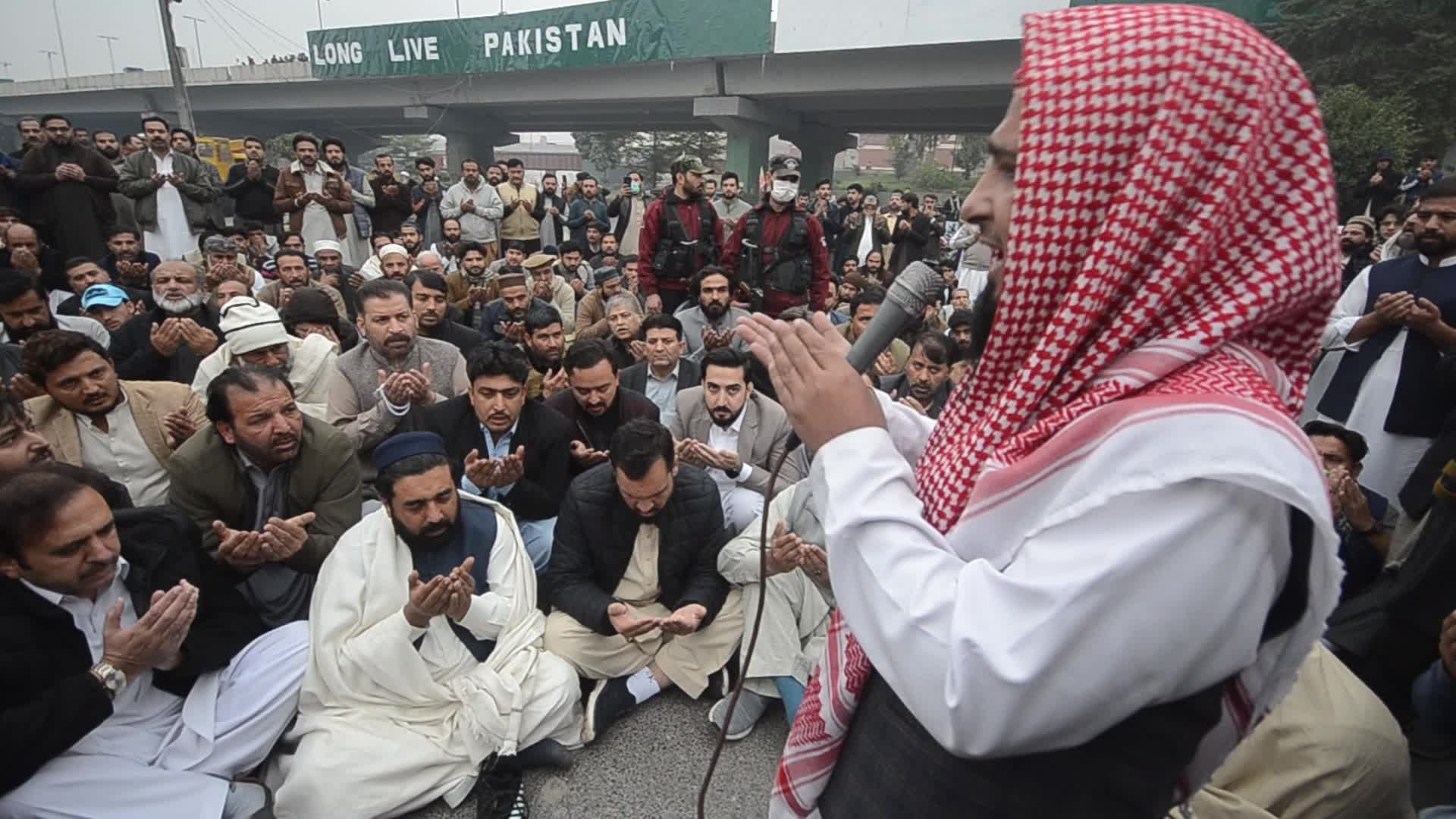 PTI party supporters hold funeral prayer for party workers allegedly killed during protest 