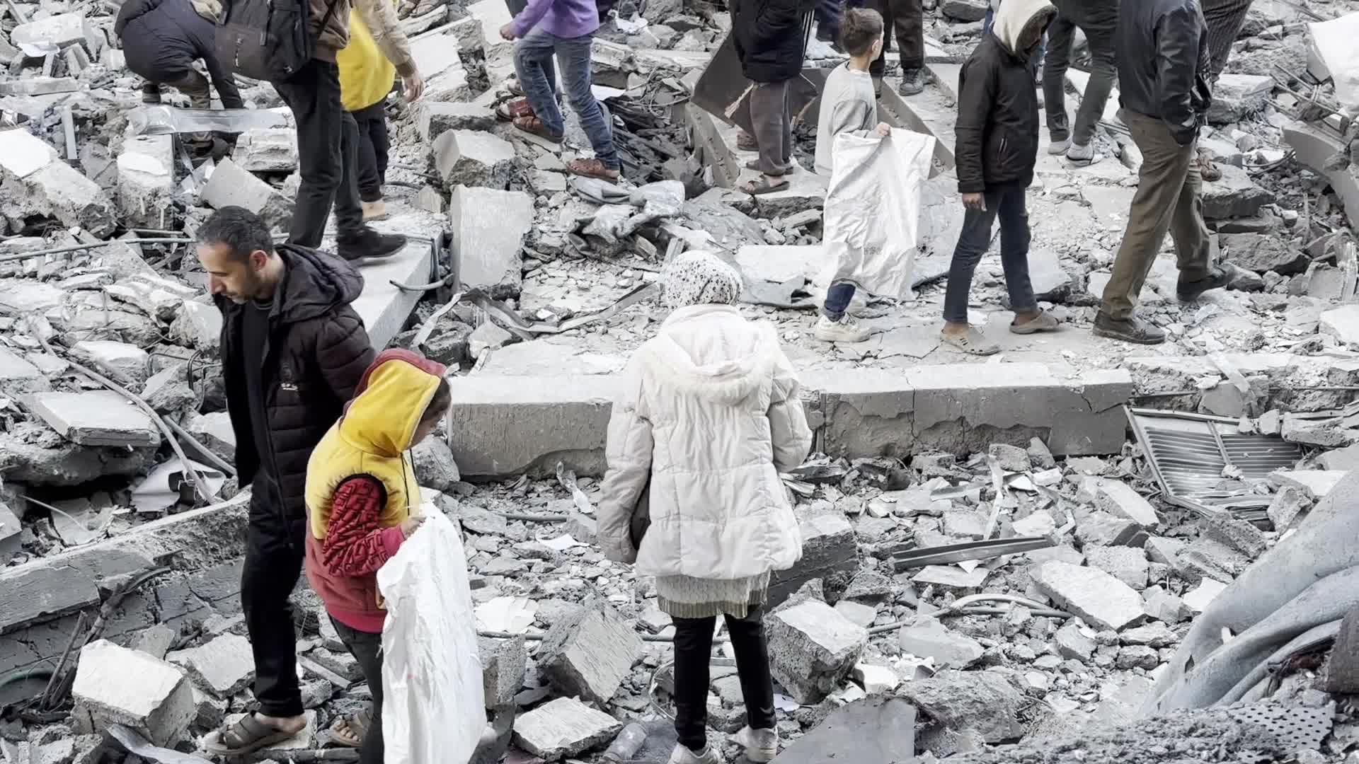 Aftermath of Israeli Airstrike in Gaza, Palestine