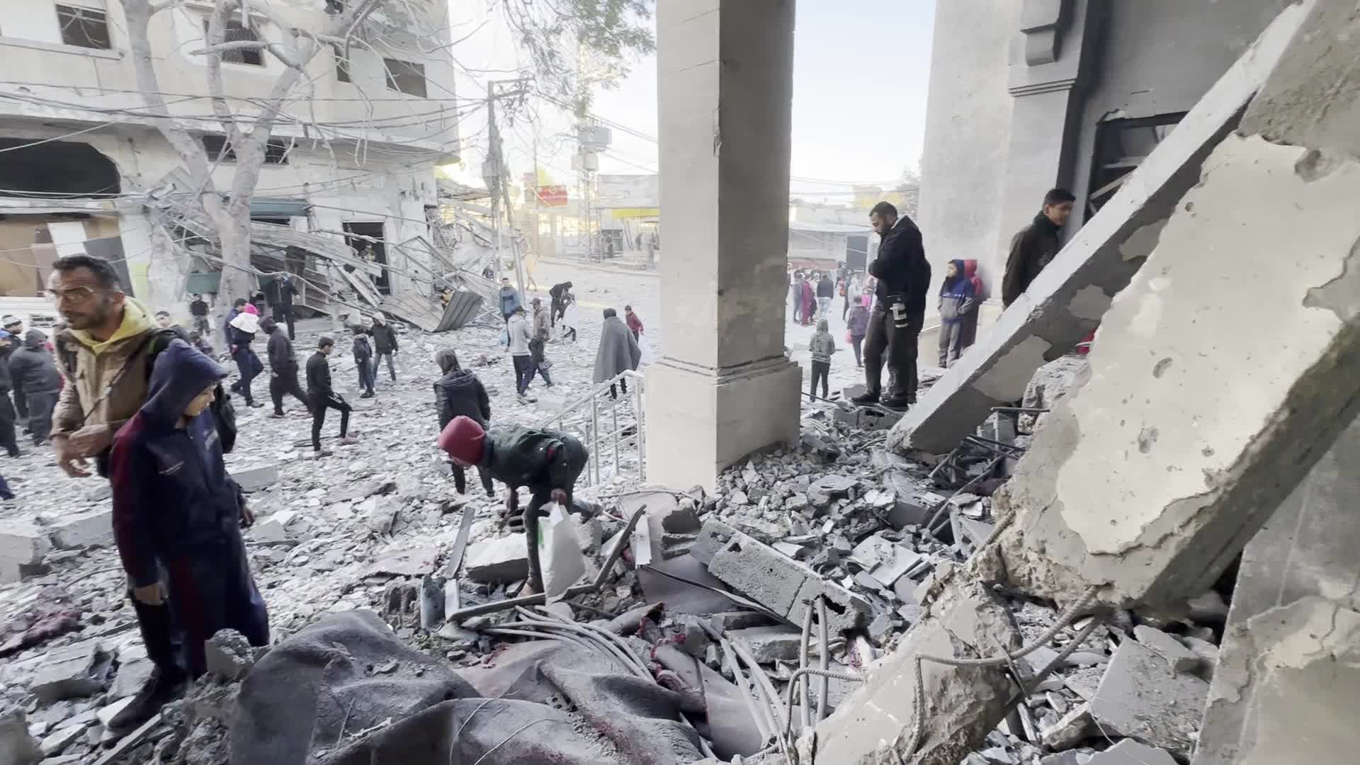 Aftermath of Israeli Airstrike in Gaza, Palestine