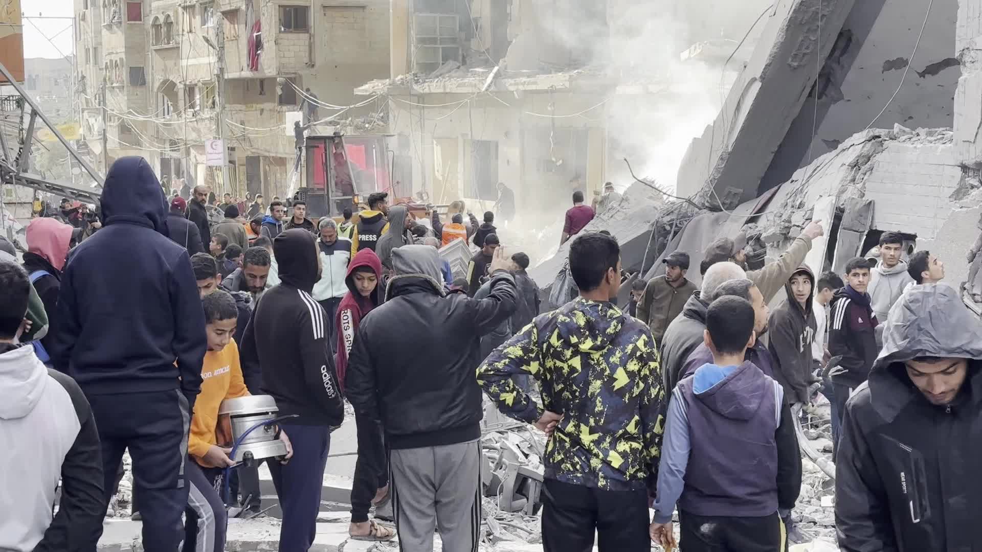 Aftermath of Israeli Airstrike in Gaza, Palestine