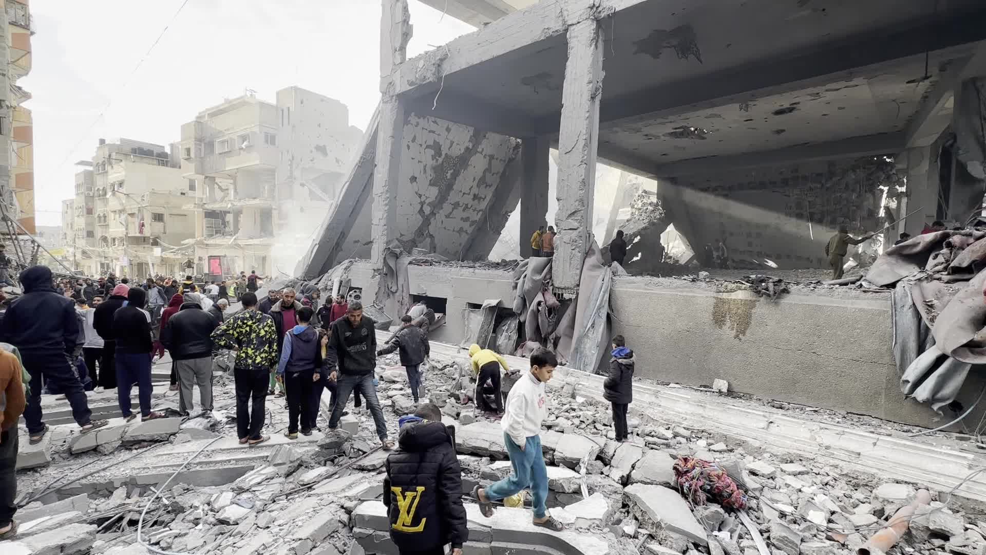Aftermath of Israeli Airstrike in Gaza, Palestine