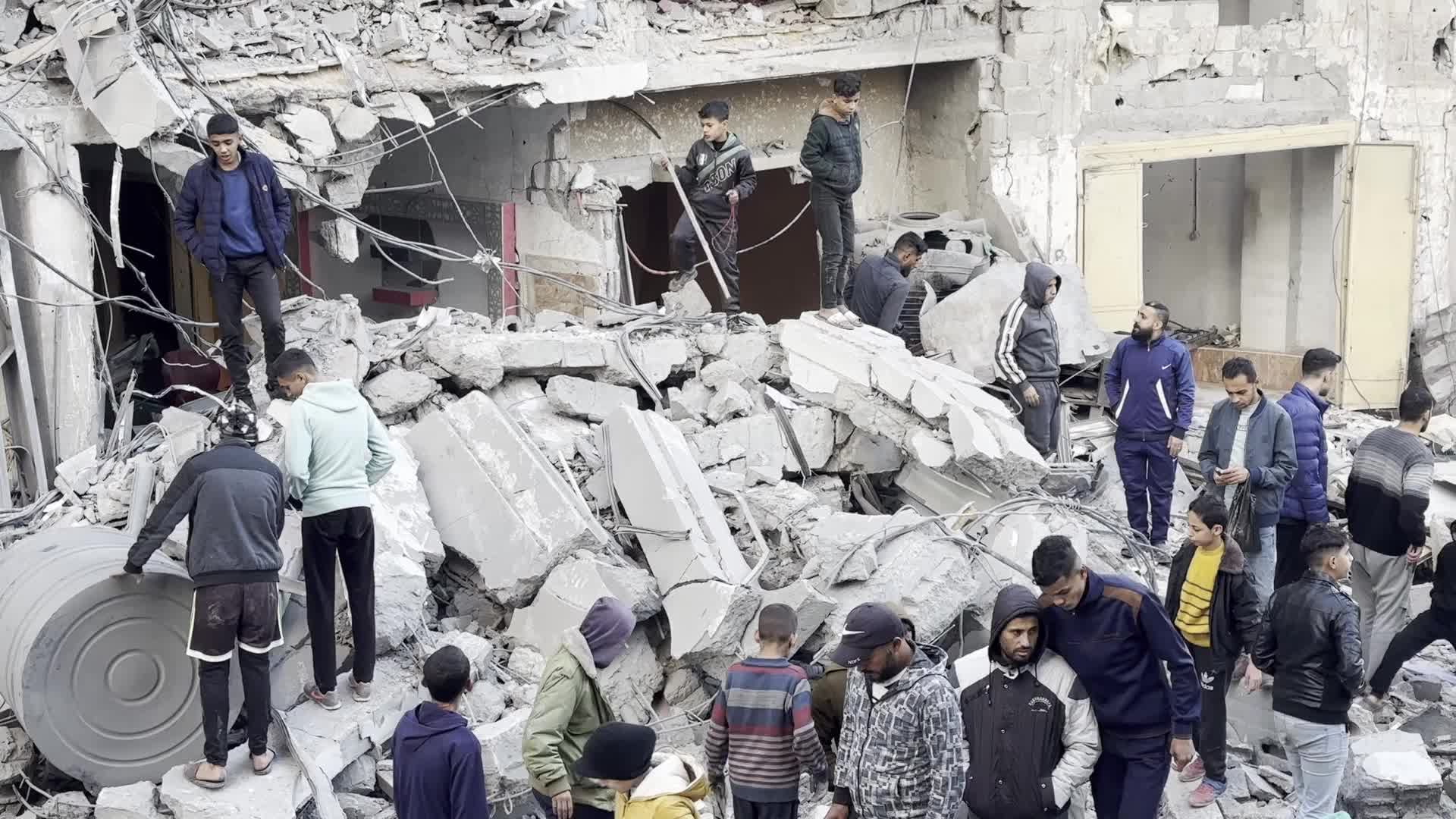 Aftermath of Israeli Airstrike in Gaza, Palestine