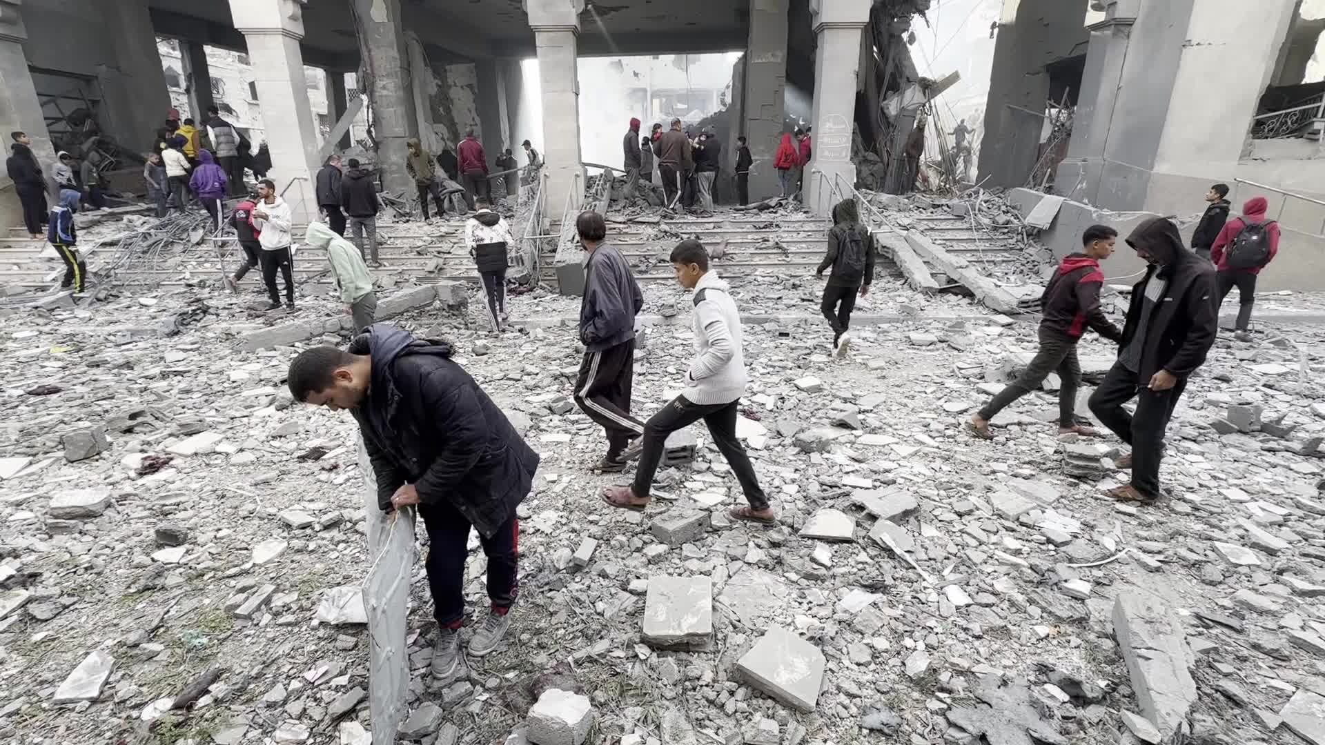 Aftermath of Israeli Airstrike in Gaza, Palestine