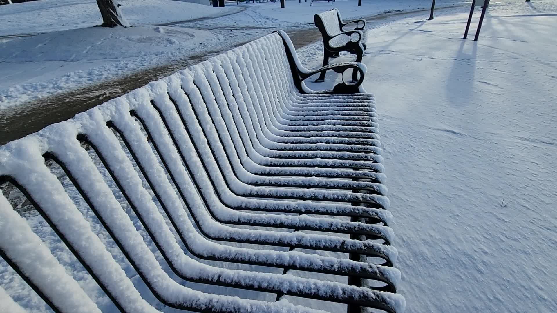 First snowfall of the season in Toronto, Canada