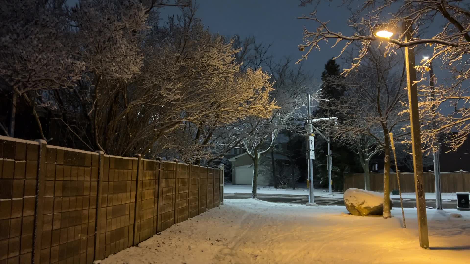 First snowfall of the season in Toronto, Canada