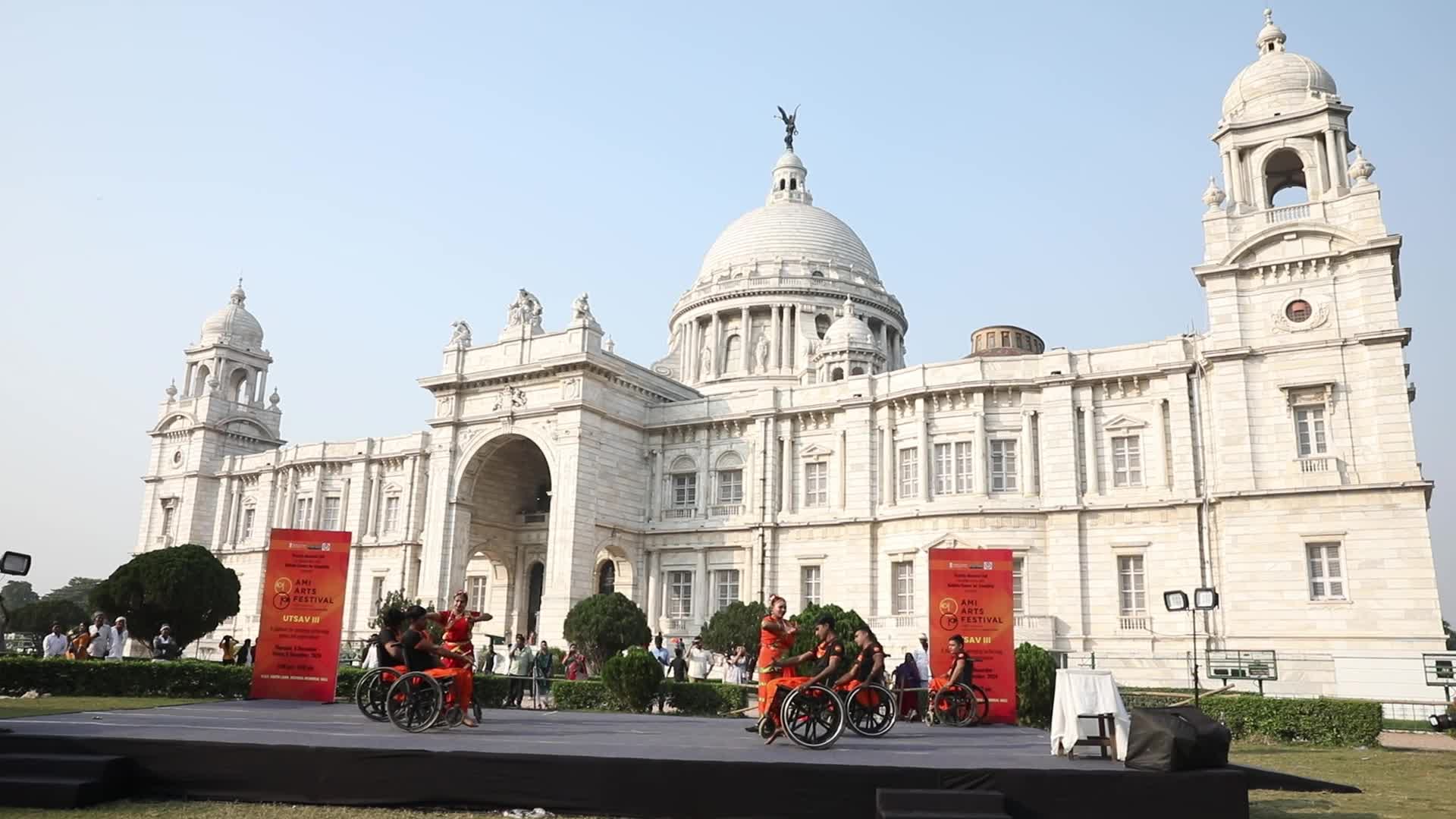 Dance On Wheelchairs at Victoria Memorial Monument In India, Kolkata