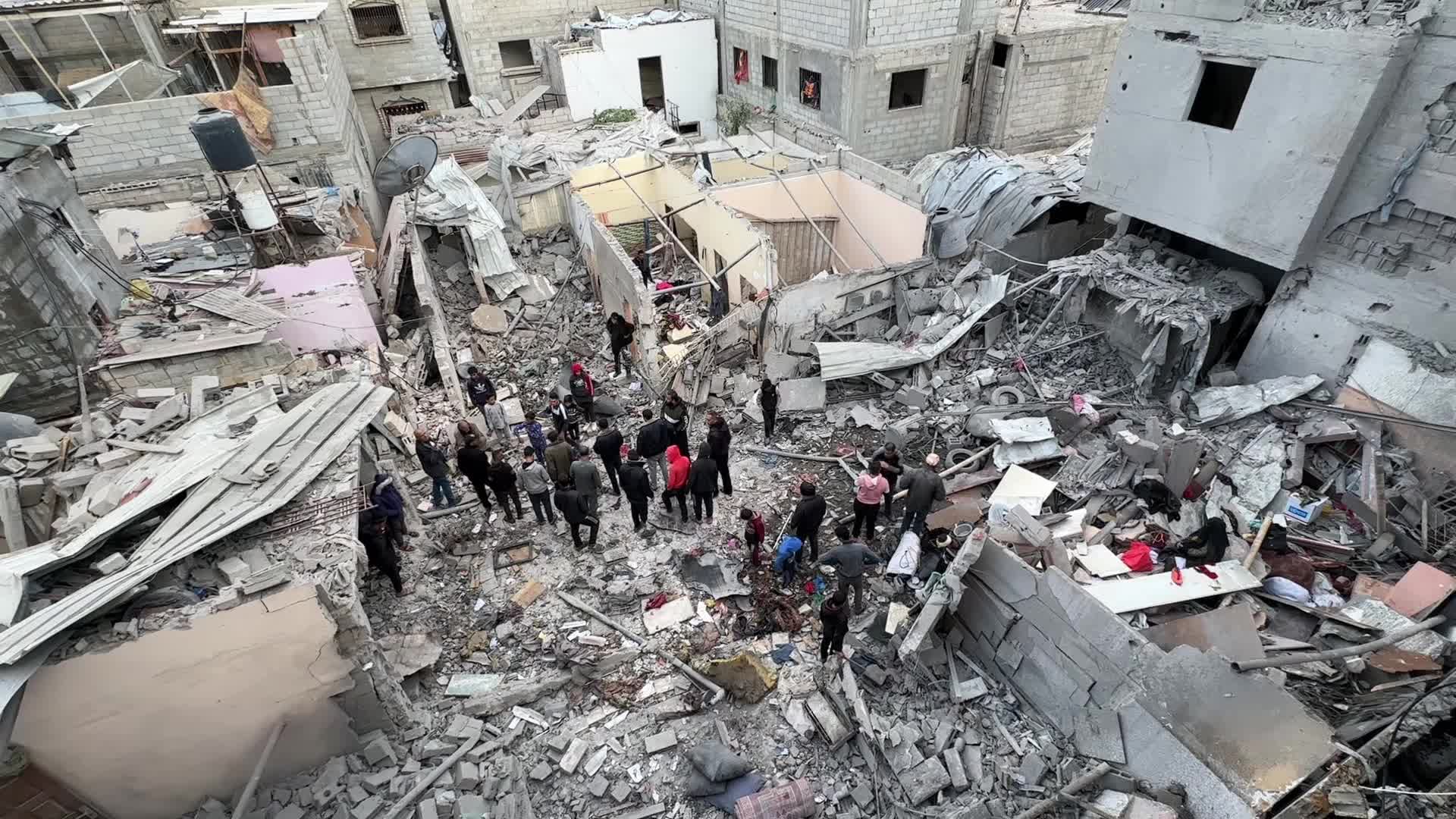 Aftermath of Israeli Airstrike in Gaza, Palestine