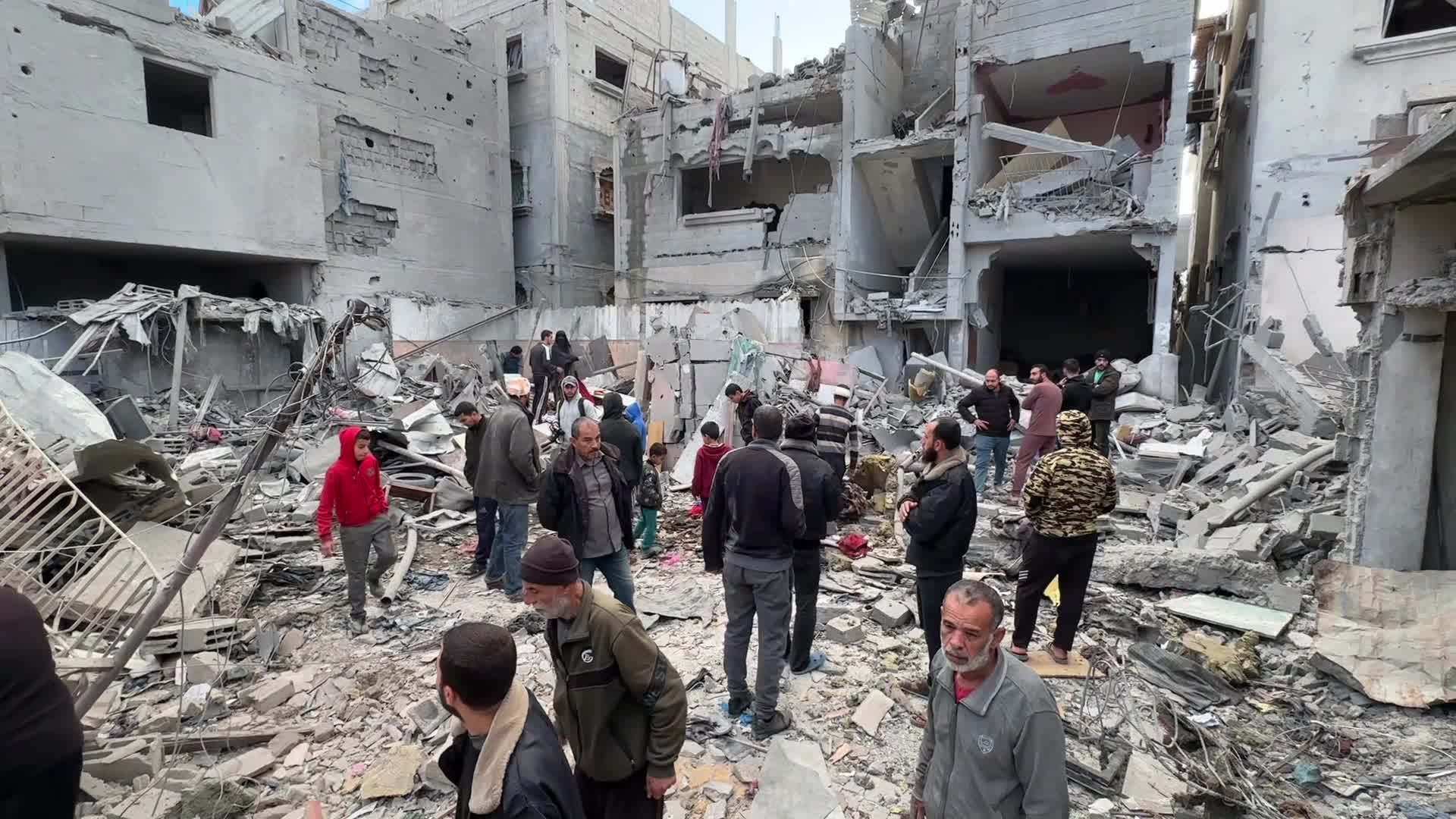 Aftermath of Israeli Airstrike in Gaza, Palestine