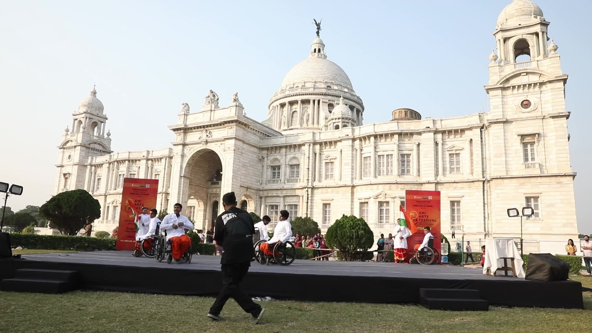 Dance On Wheelchairs at Victoria Memorial Monument In India, Kolkata