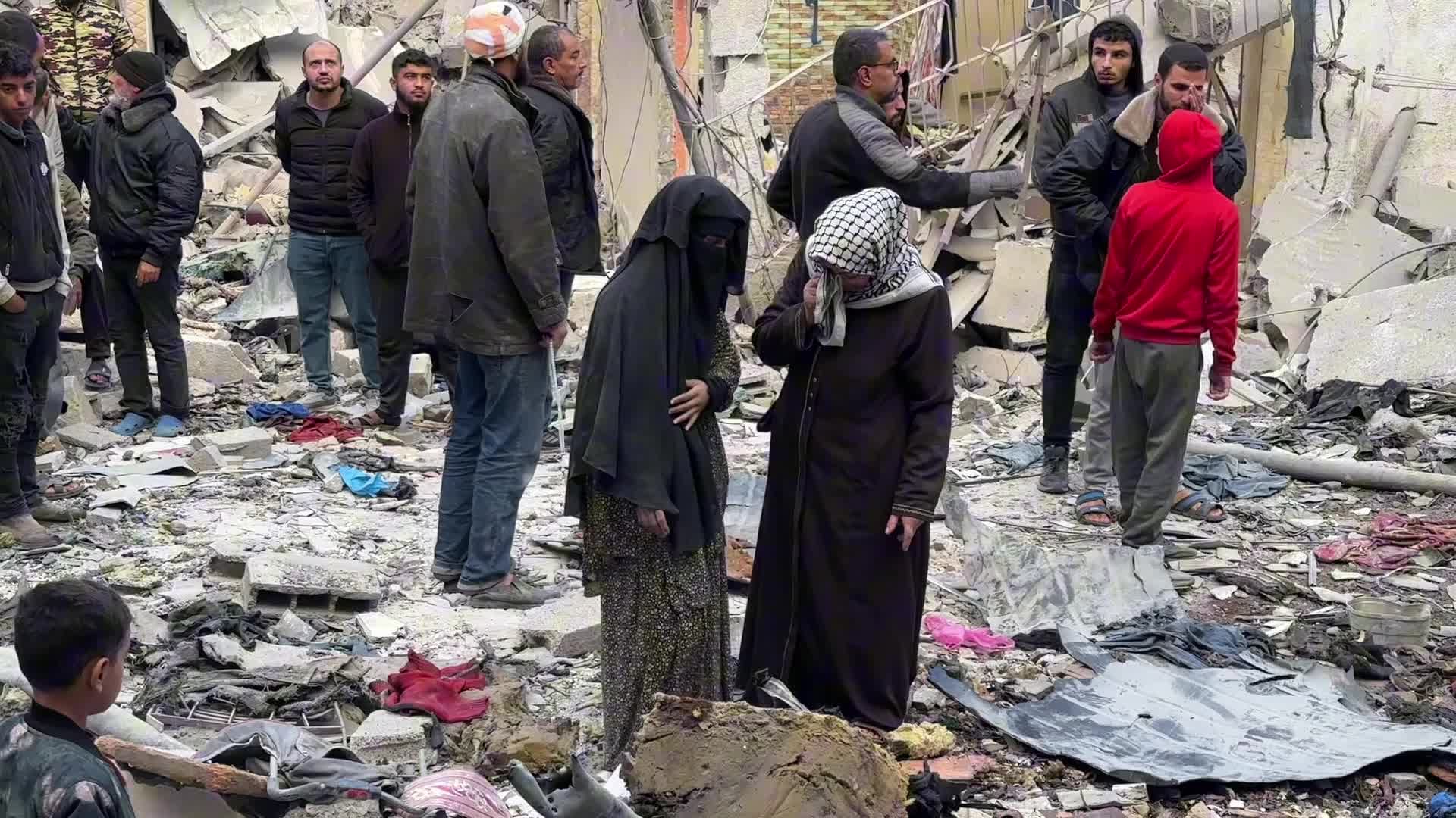 Aftermath of Israeli Airstrike in Gaza, Palestine
