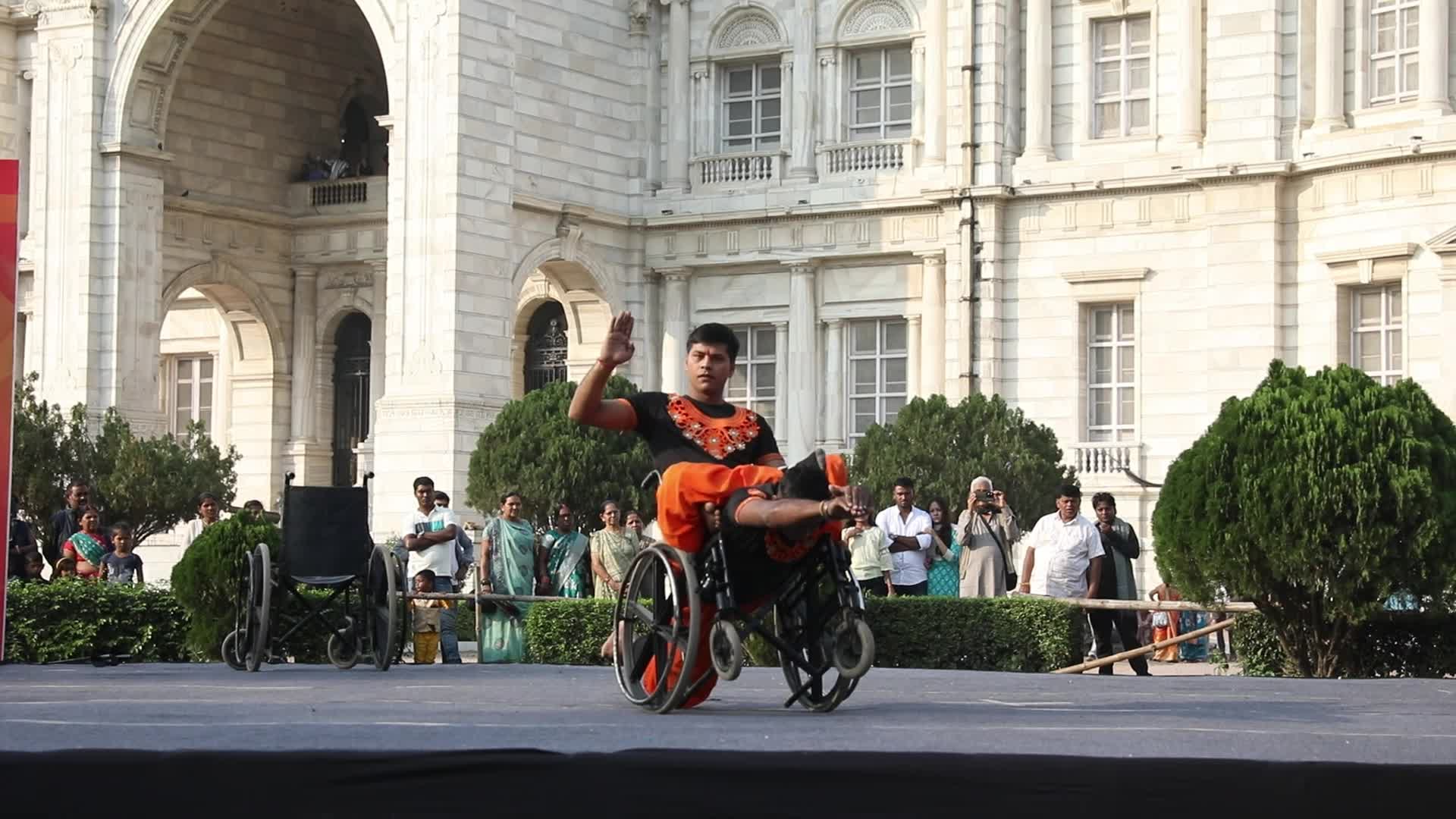 Dance On Wheelchairs at Victoria Memorial Monument In India, Kolkata