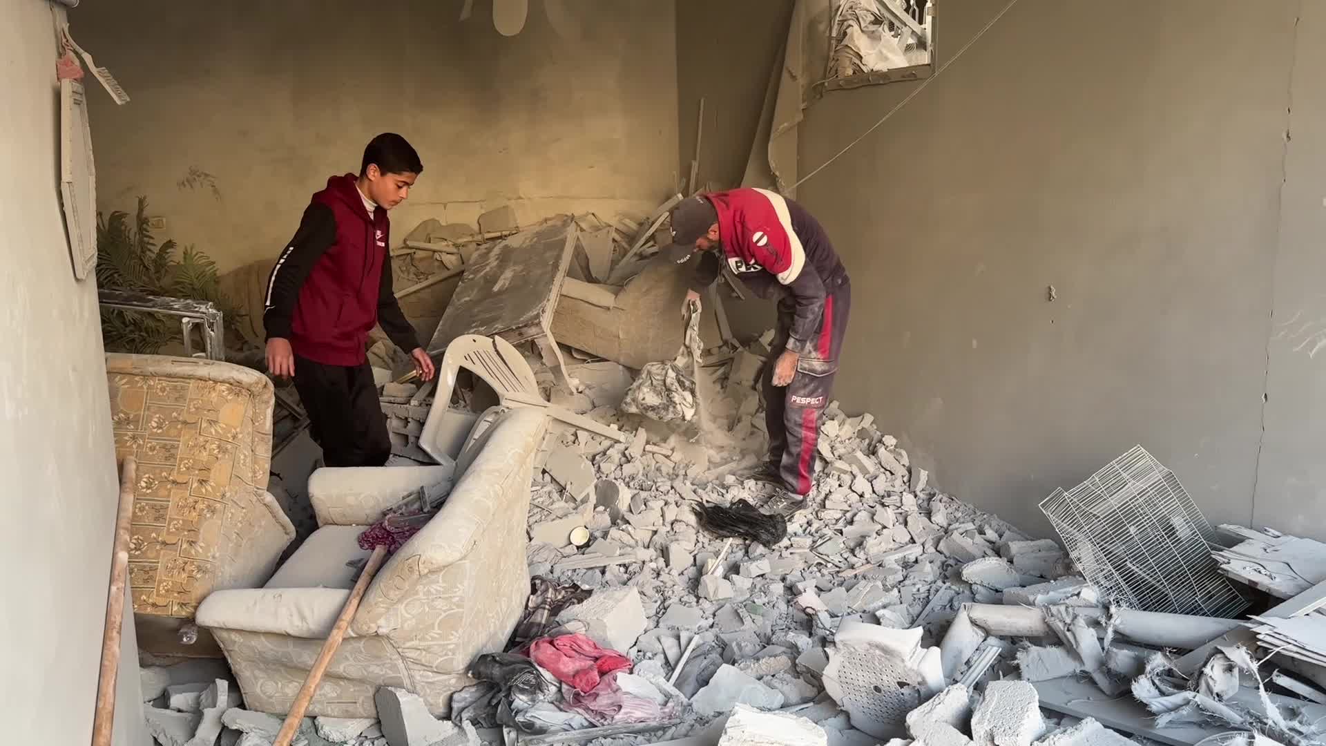 Aftermath of Israeli Airstrike in Gaza, Palestine