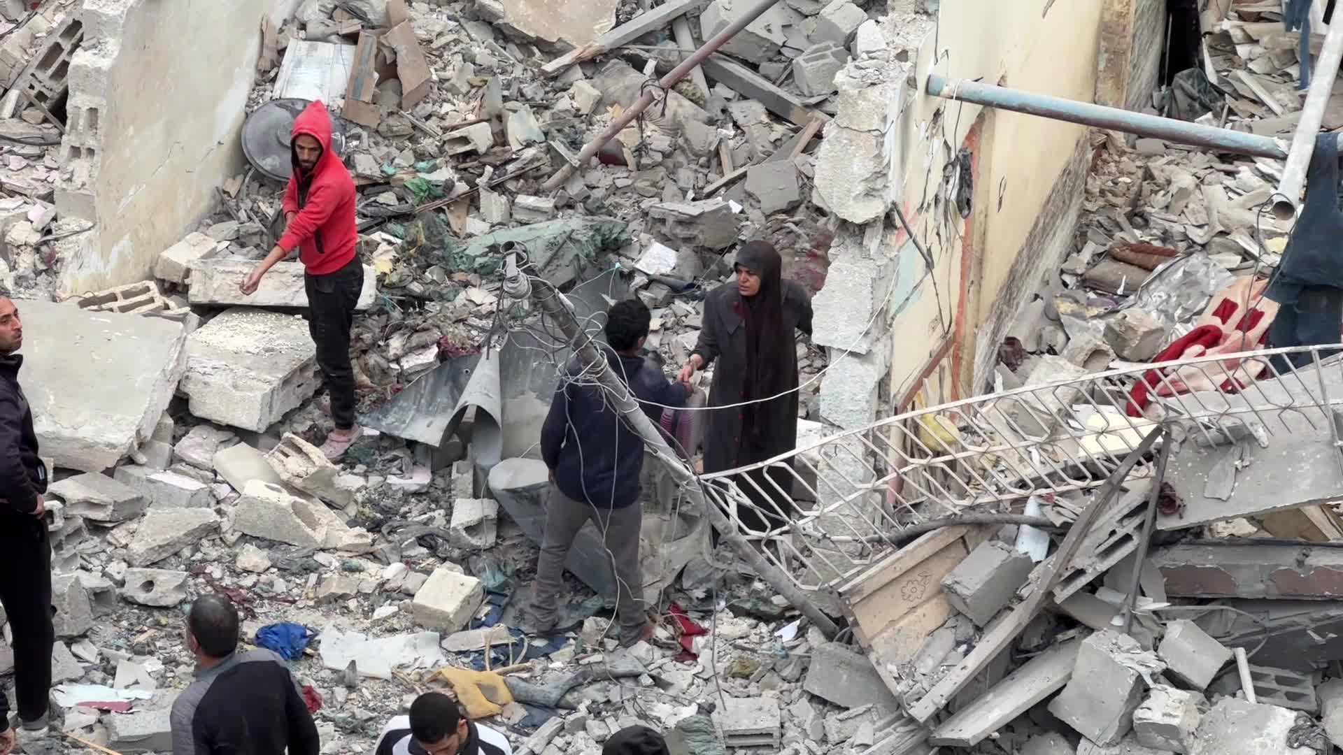 Aftermath of Israeli Airstrike in Gaza, Palestine