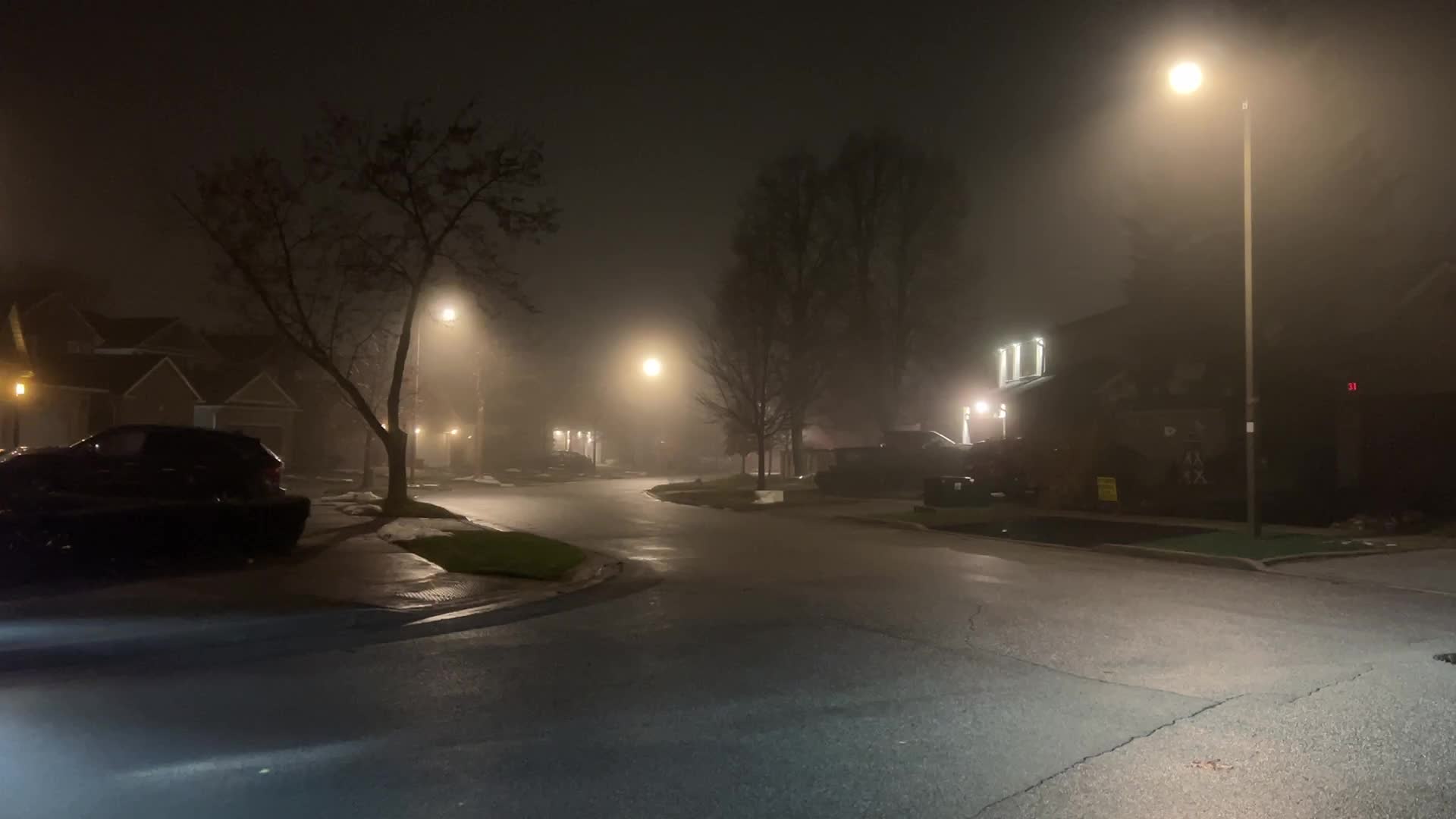 Fog causing near-zero visibility blankets Toronto, Canada