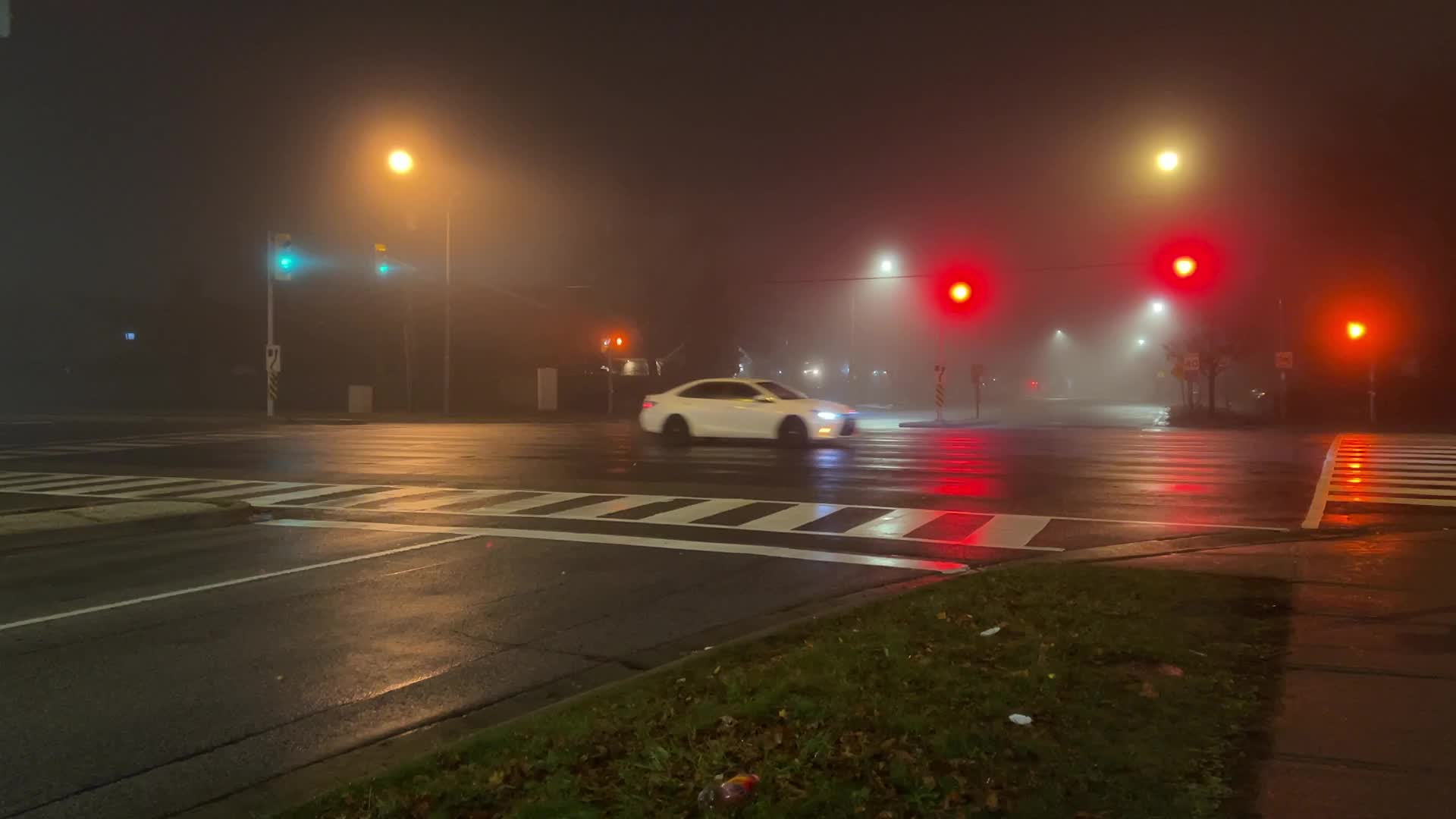 Fog causing near-zero visibility blankets Toronto, Canada