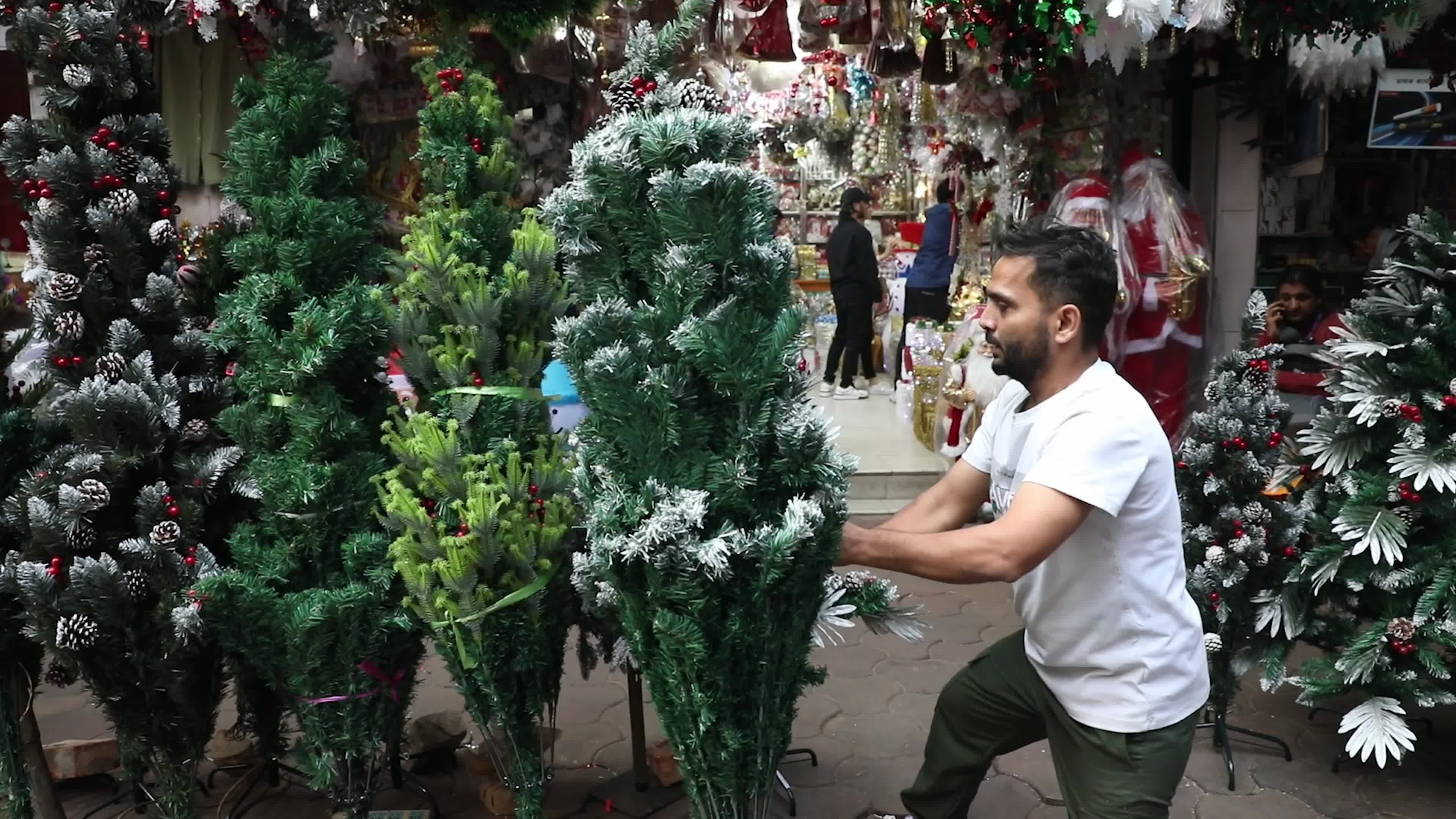 People attend the Christmas Market In Kolkata