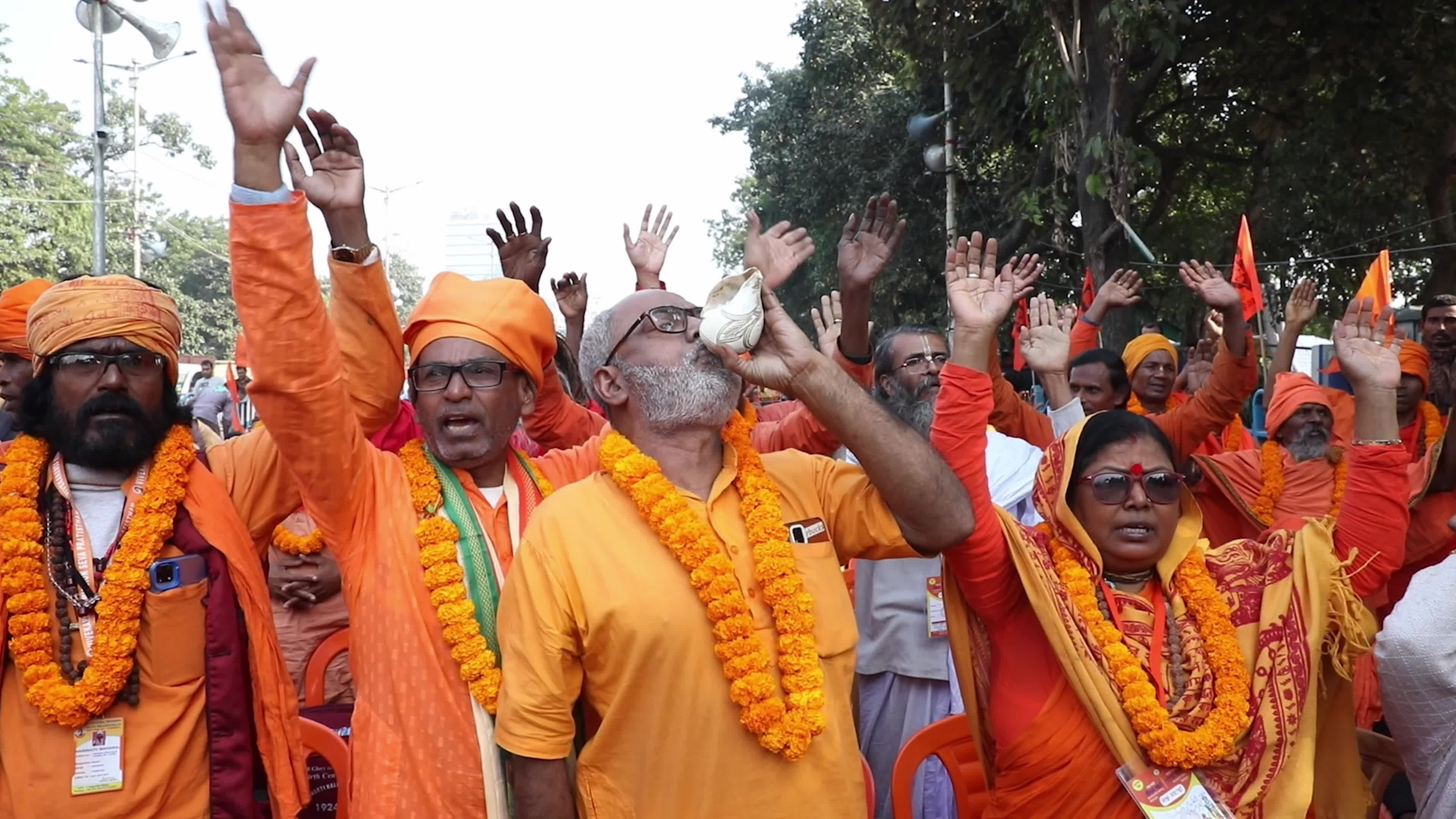 Bangladesh-Hindu Priest Arrest Protest