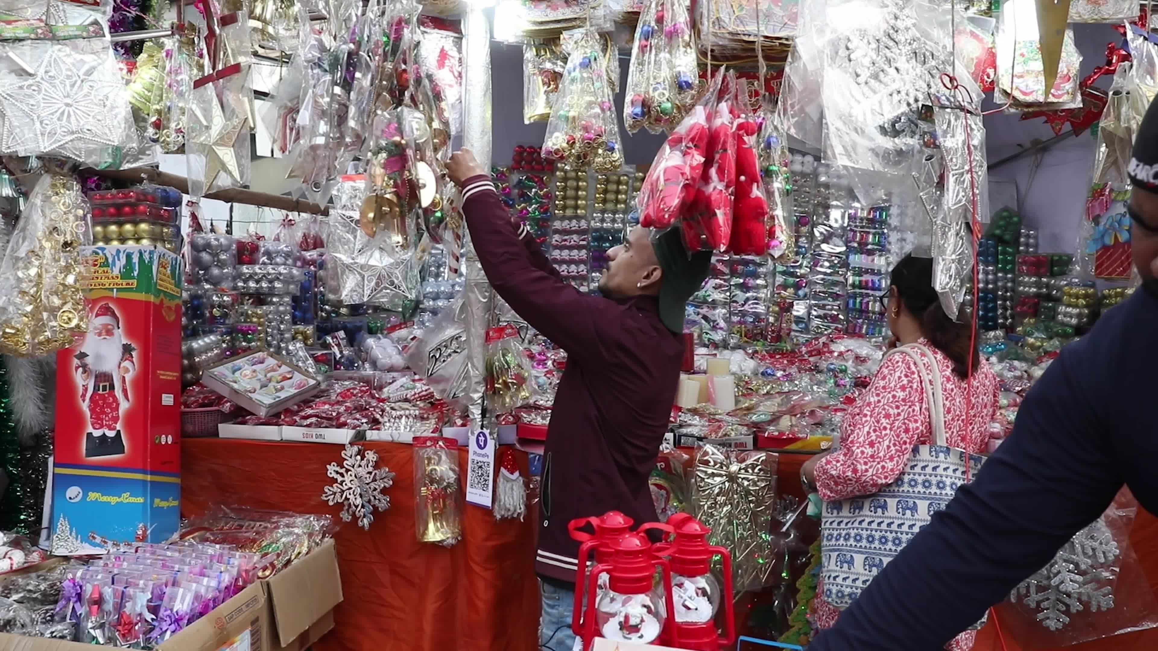 People attend the Christmas Market In Kolkata