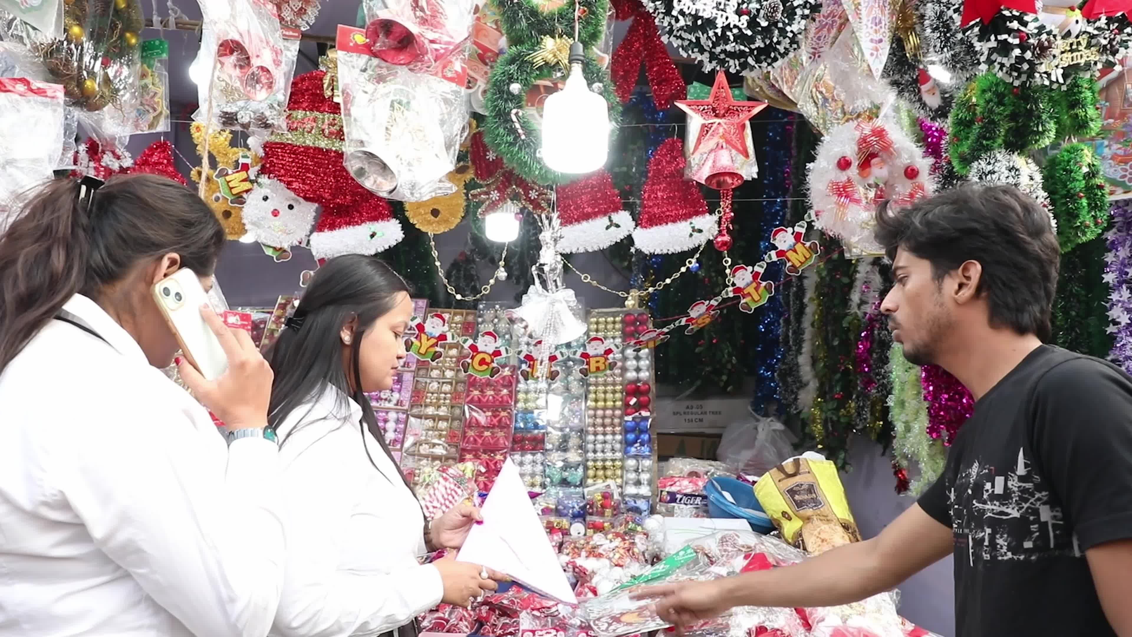 People attend the Christmas Market In Kolkata