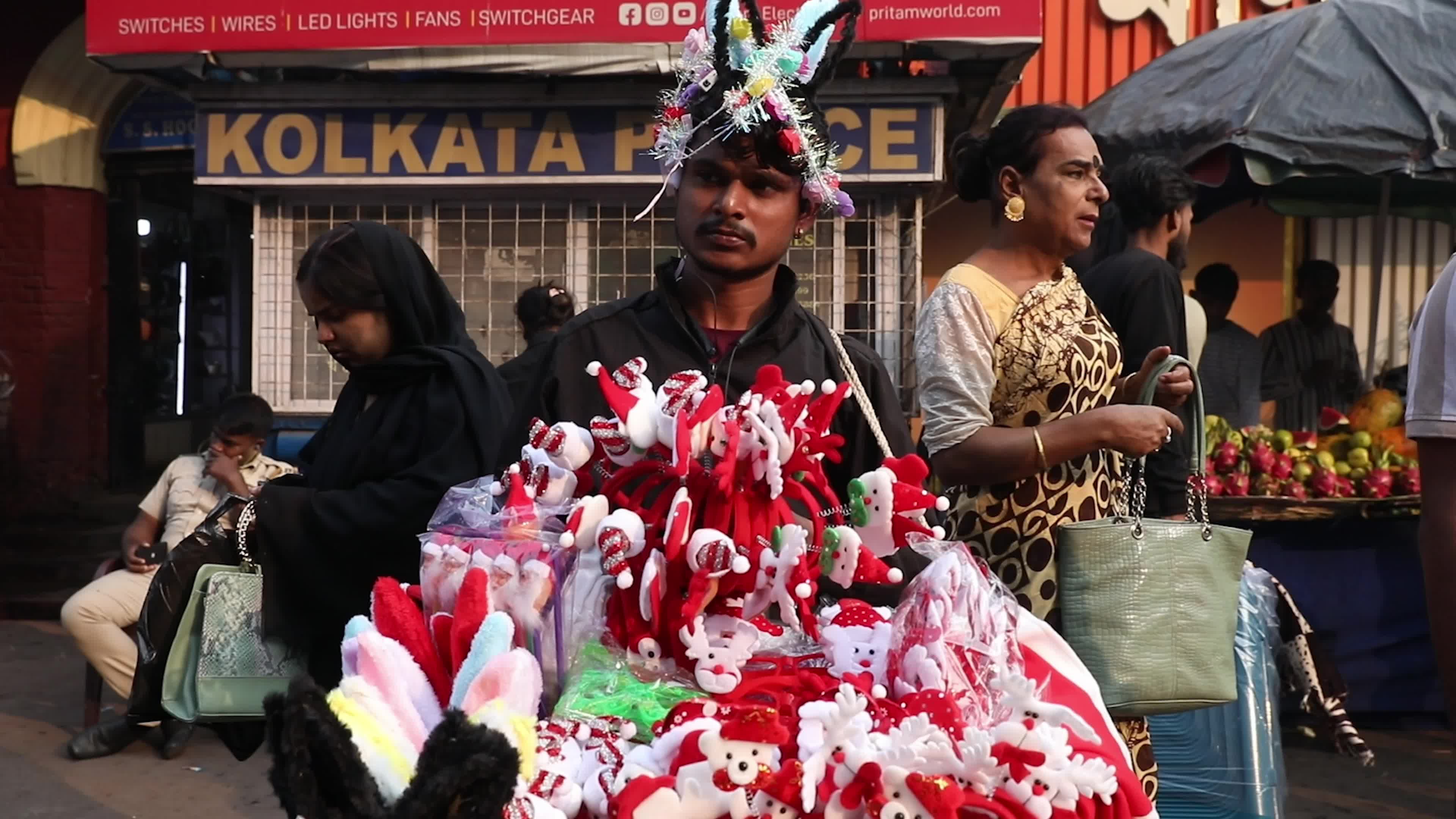 People attend the Christmas Market In Kolkata