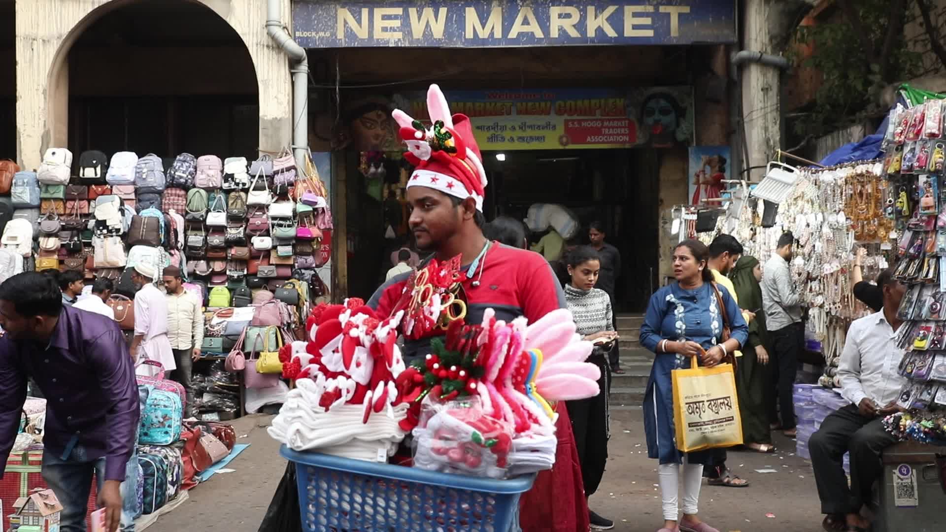 People attend the Christmas Market In Kolkata