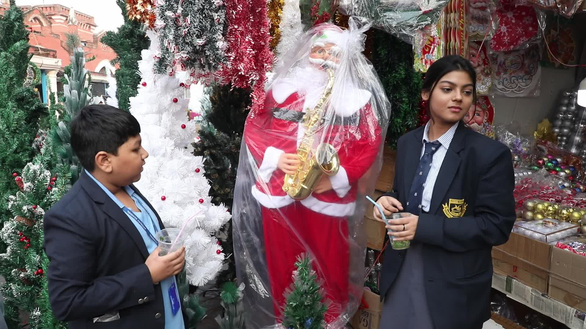 People attend the Christmas Market In Kolkata