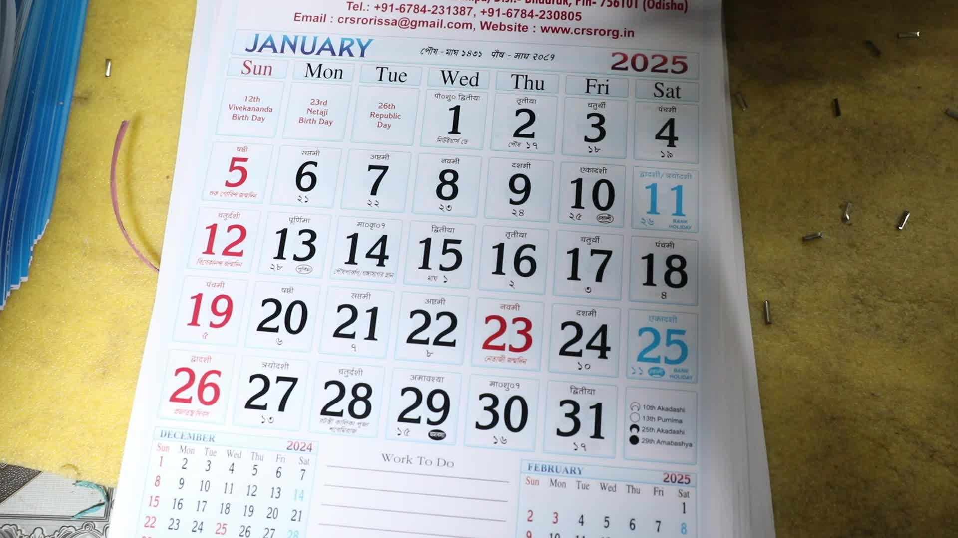 Calendar Making Ahead of New Year 2025