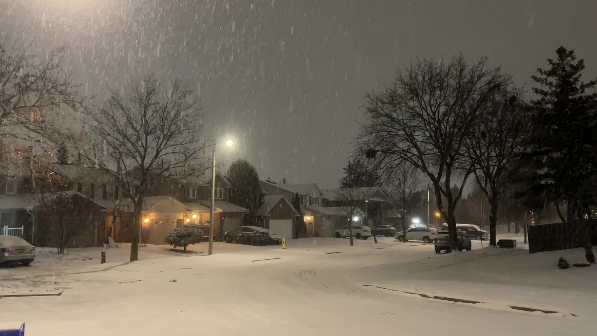 Winter snowstorm in Toronto, Canada