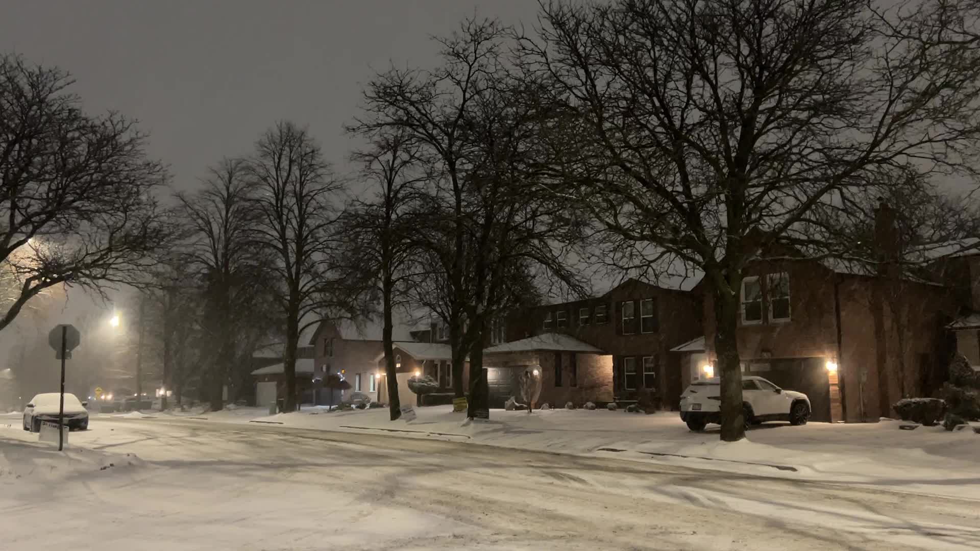 Winter snowstorm in Toronto, Canada