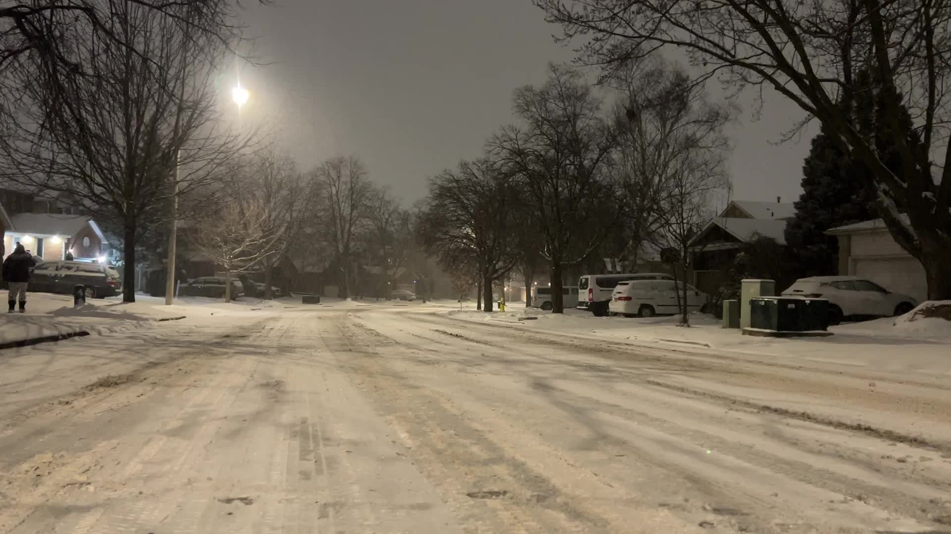 Winter snowstorm in Toronto, Canada