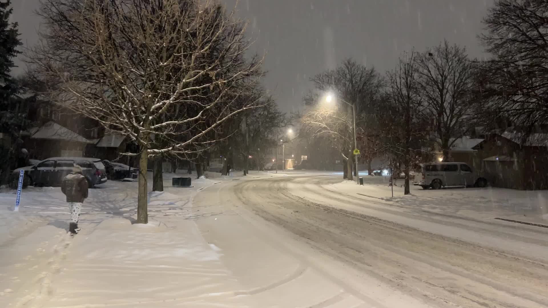Winter snowstorm in Toronto, Canada