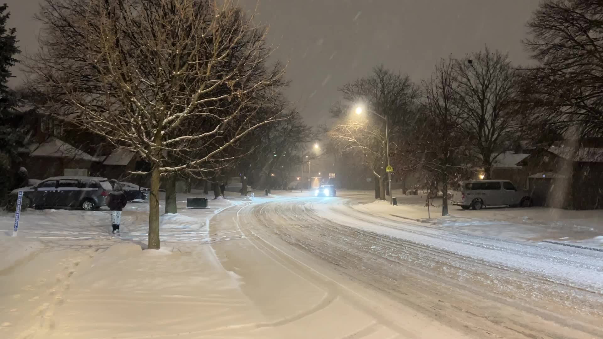 Winter snowstorm in Toronto, Canada