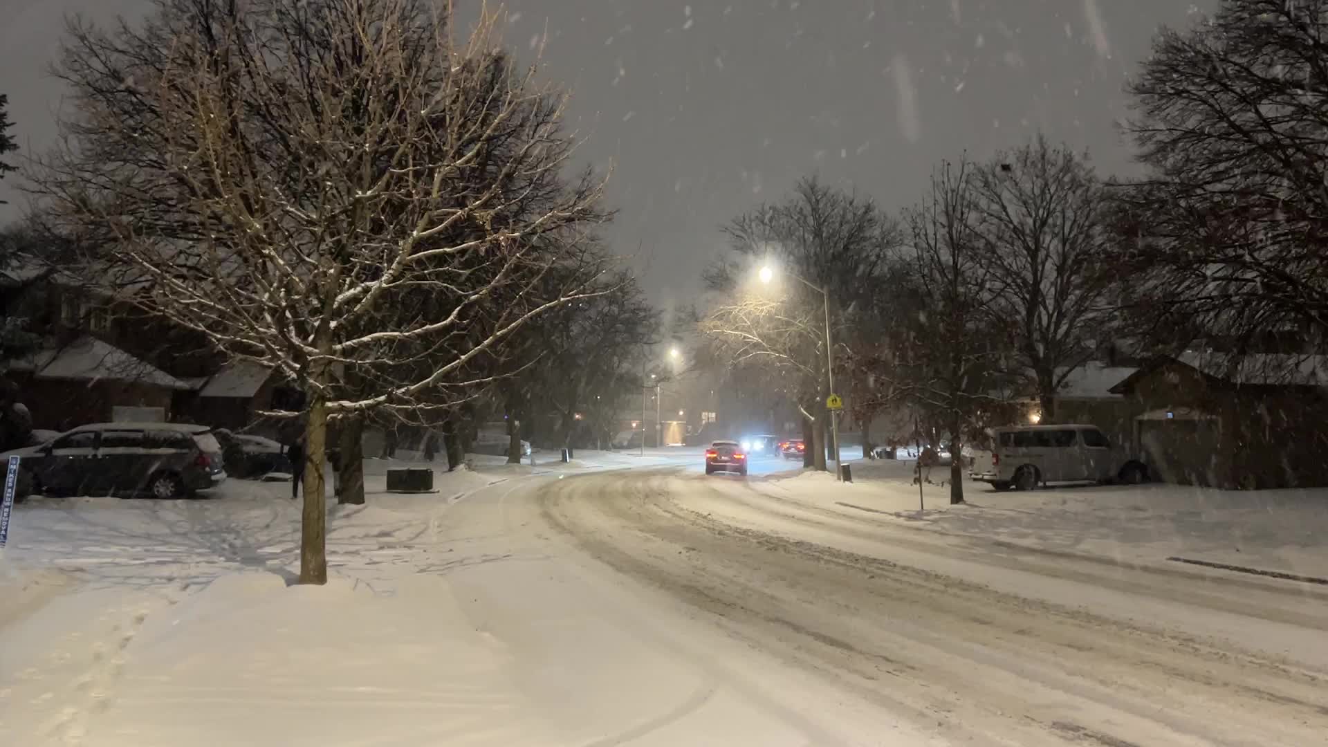 Winter snowstorm in Toronto, Canada