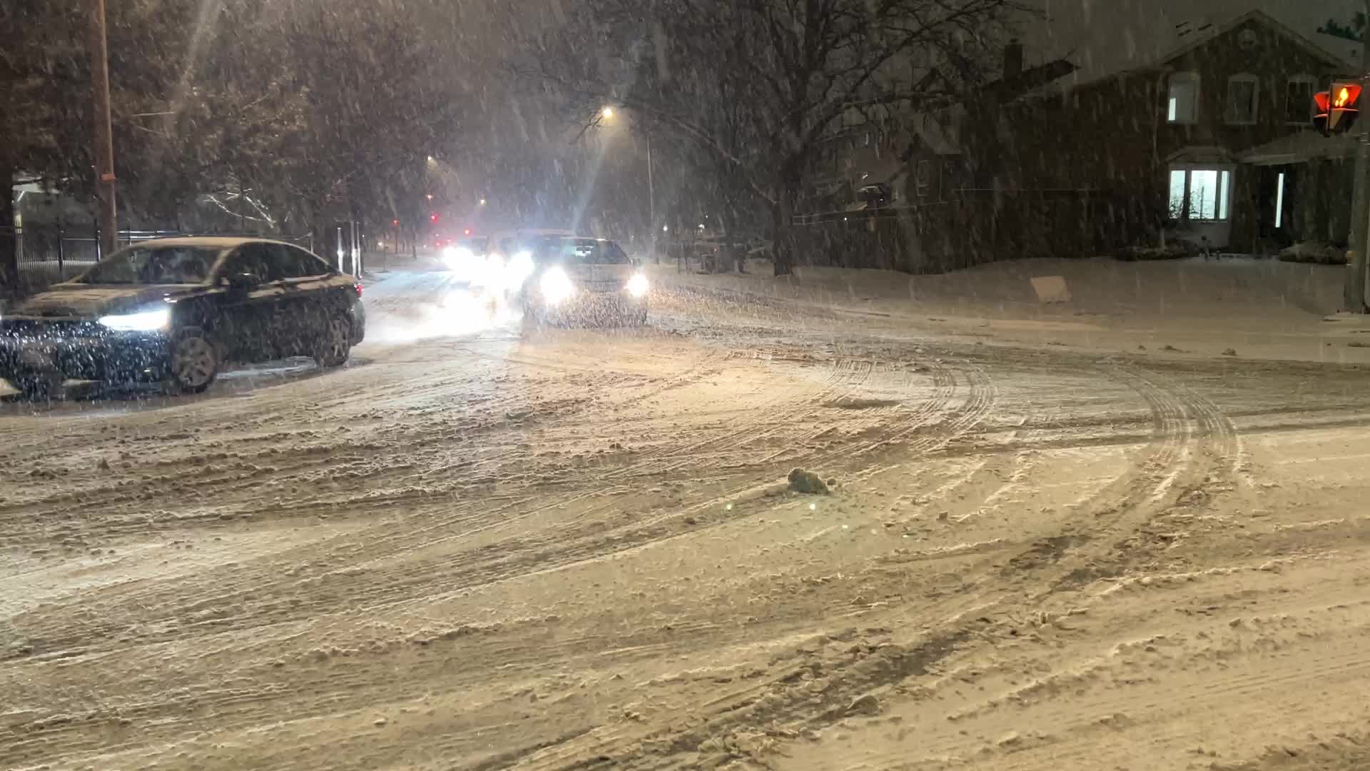 Winter snowstorm in Toronto, Canada