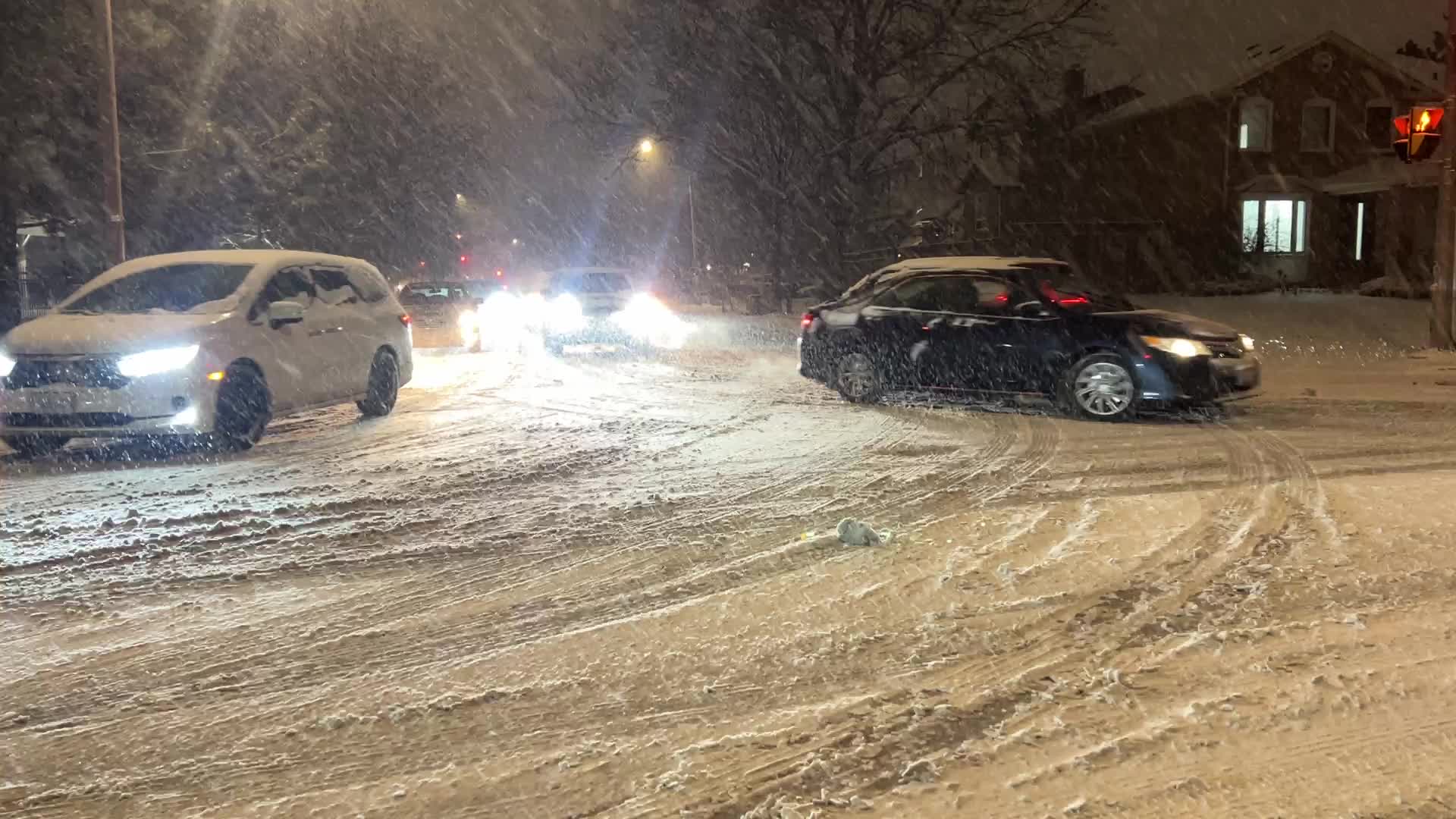 Winter snowstorm in Toronto, Canada