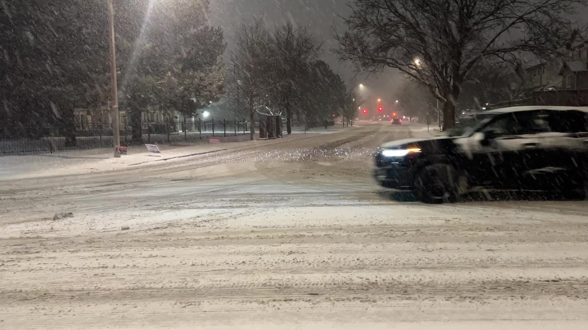 Winter snowstorm in Toronto, Canada