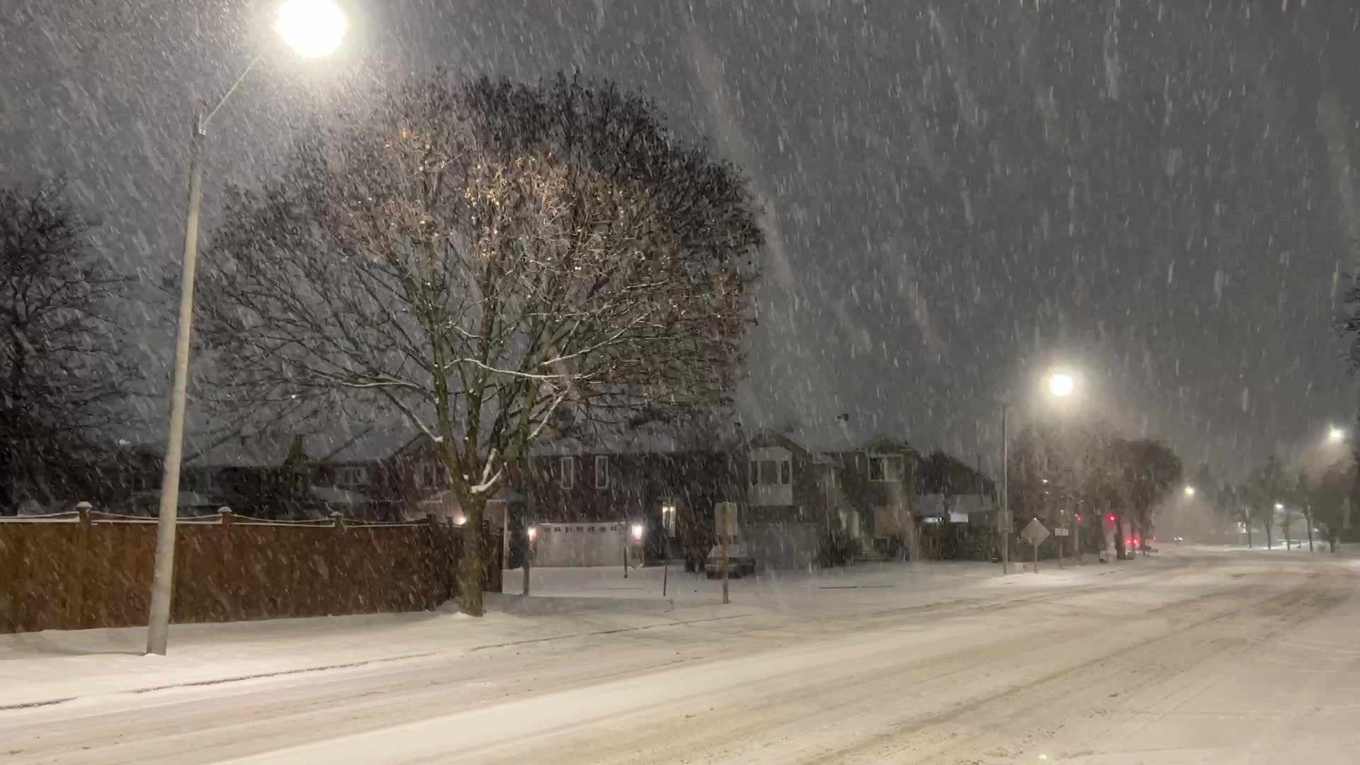 Winter snowstorm in Toronto, Canada