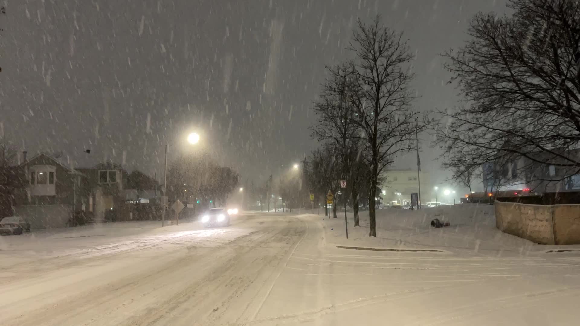 Winter snowstorm in Toronto, Canada