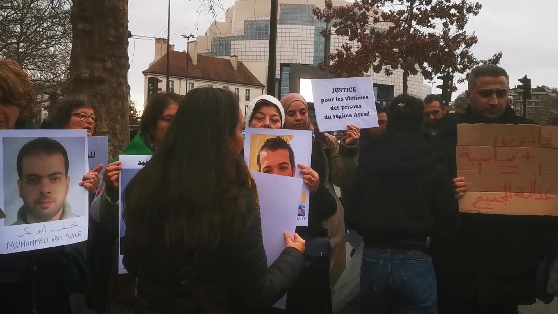 Members from the Syrian community gathered in support with the victims of Bashar al-Assad's prisons