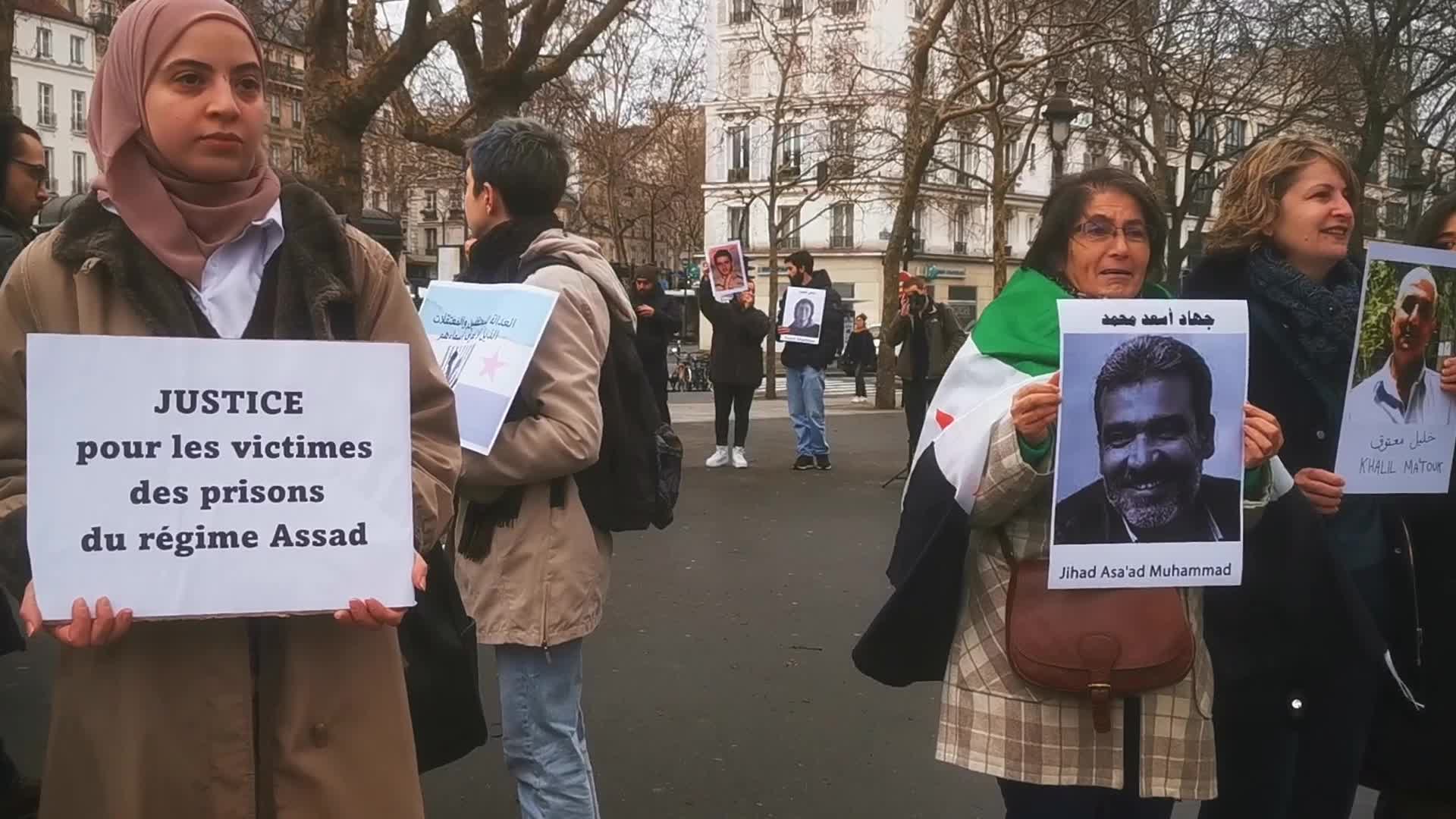 Members from the Syrian community gathered in support with the victims of Bashar al-Assad's prisons