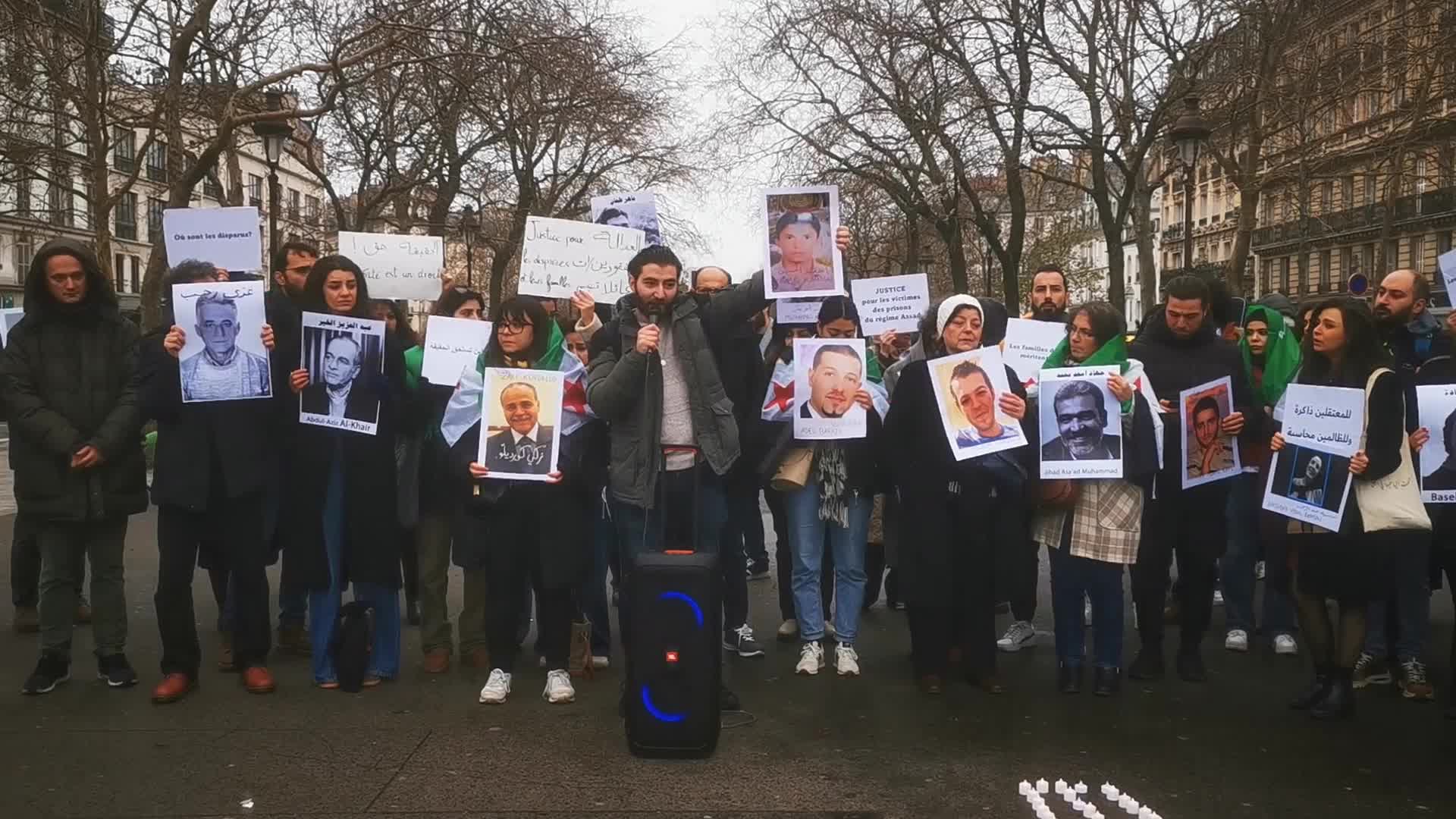 Members from the Syrian community gathered in support with the victims of Bashar al-Assad's prisons