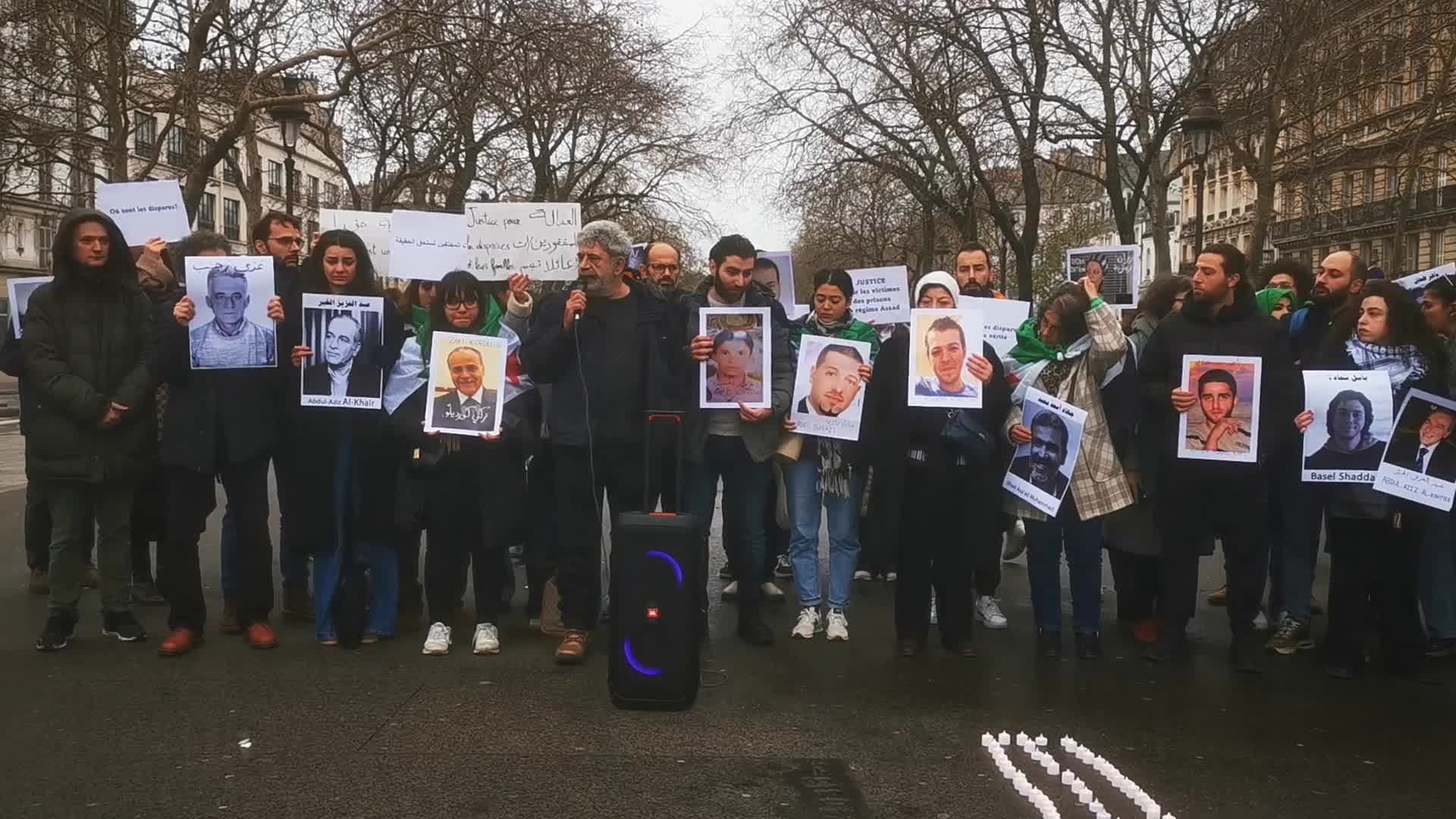 Members from the Syrian community gathered in support with the victims of Bashar al-Assad's prisons