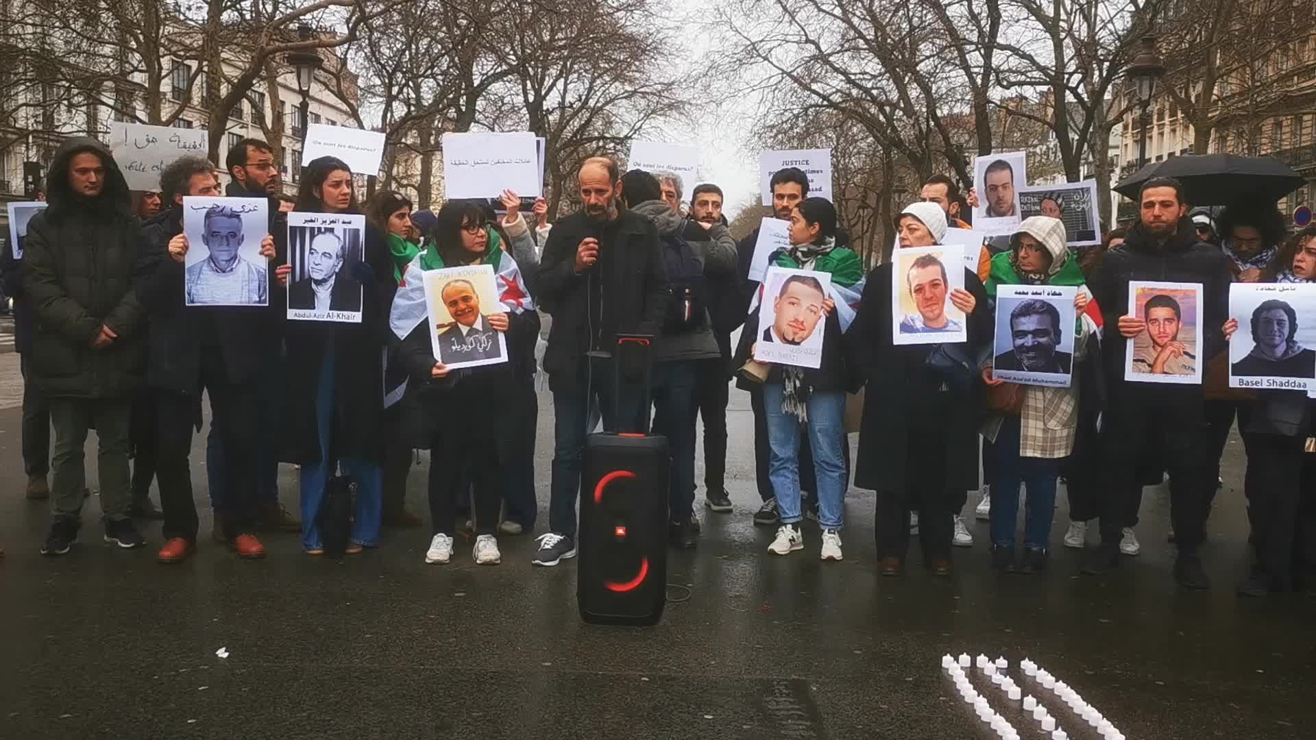 Members from the Syrian community gathered in support with the victims of Bashar al-Assad's prisons