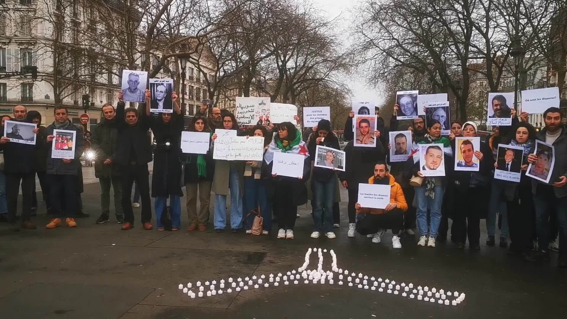 Members from the Syrian community gathered in support with the victims of Bashar al-Assad's prisons